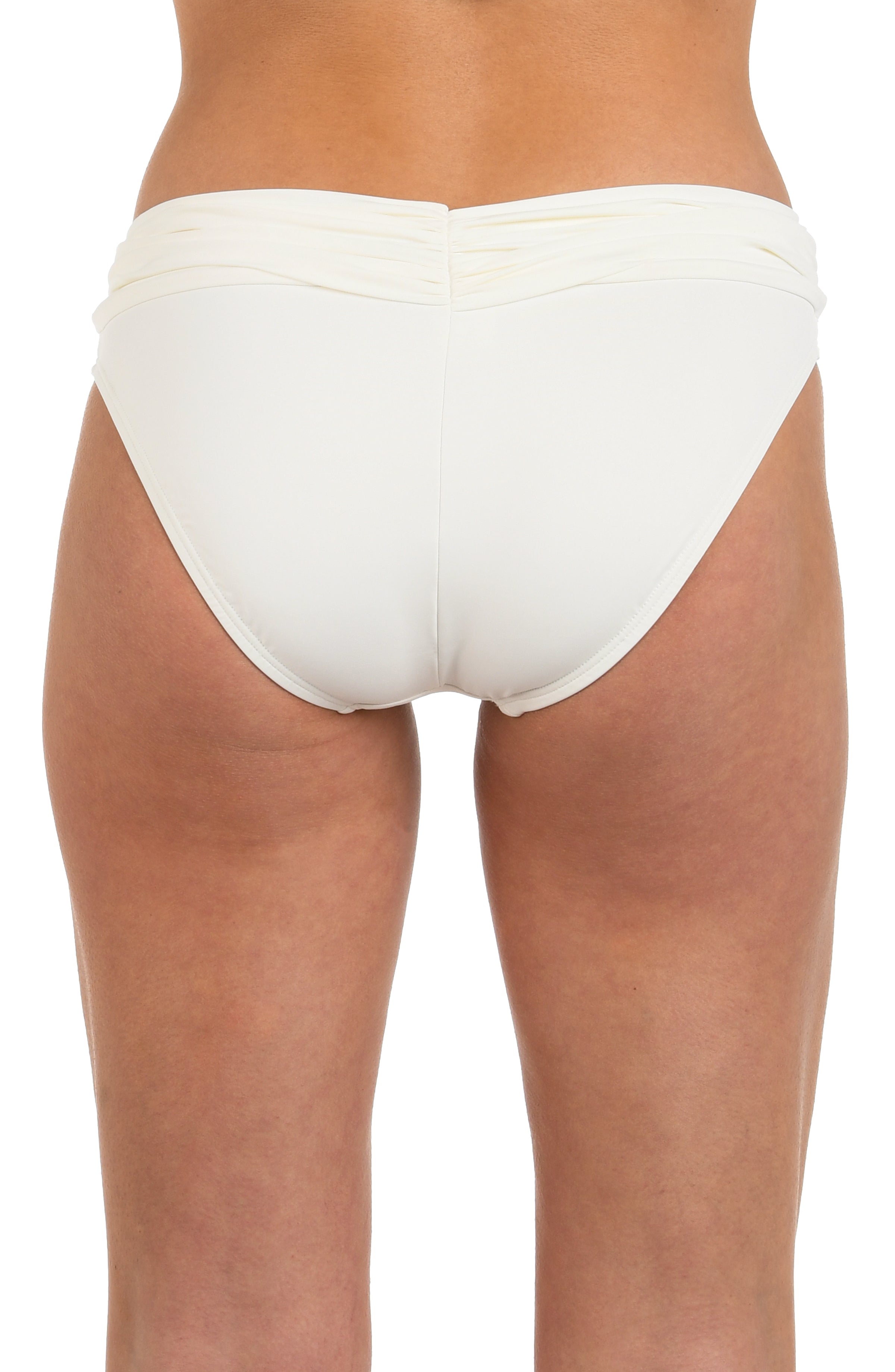 La Blanca Island Goddess Ruched Band Hipster Bottom - Ivory