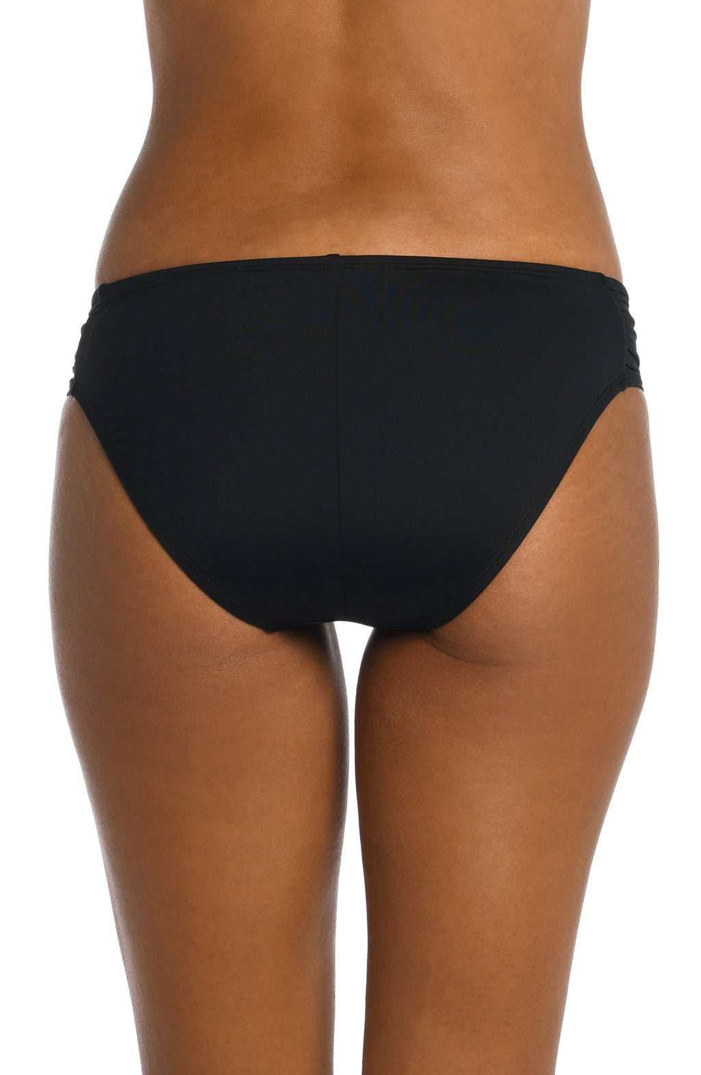 La Blanca Island Goddess Side Ruched Hipster Bottom - Black
