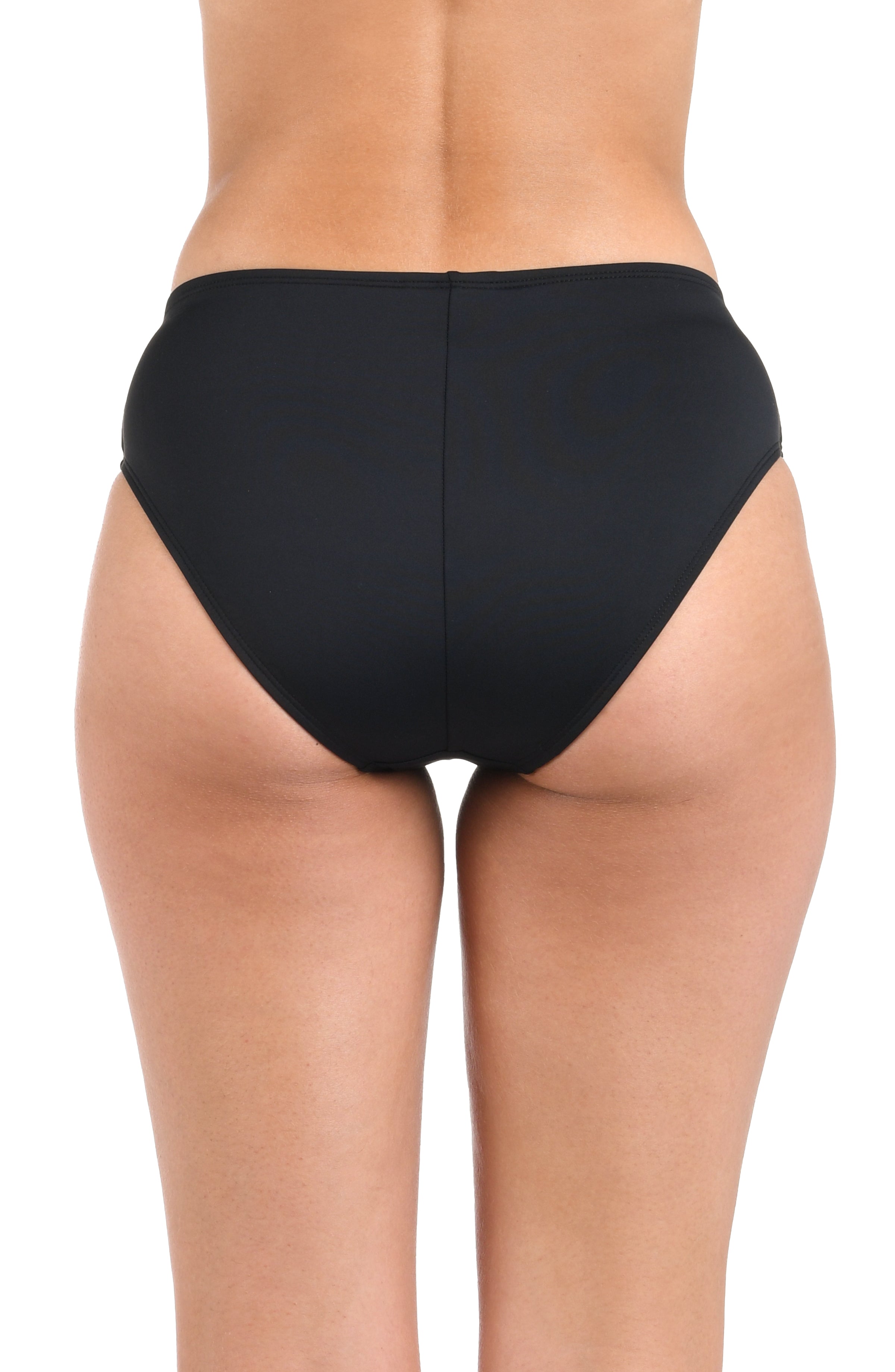 La Blanca Island Goddess Mid-Waist Sash Band Bottom - Black