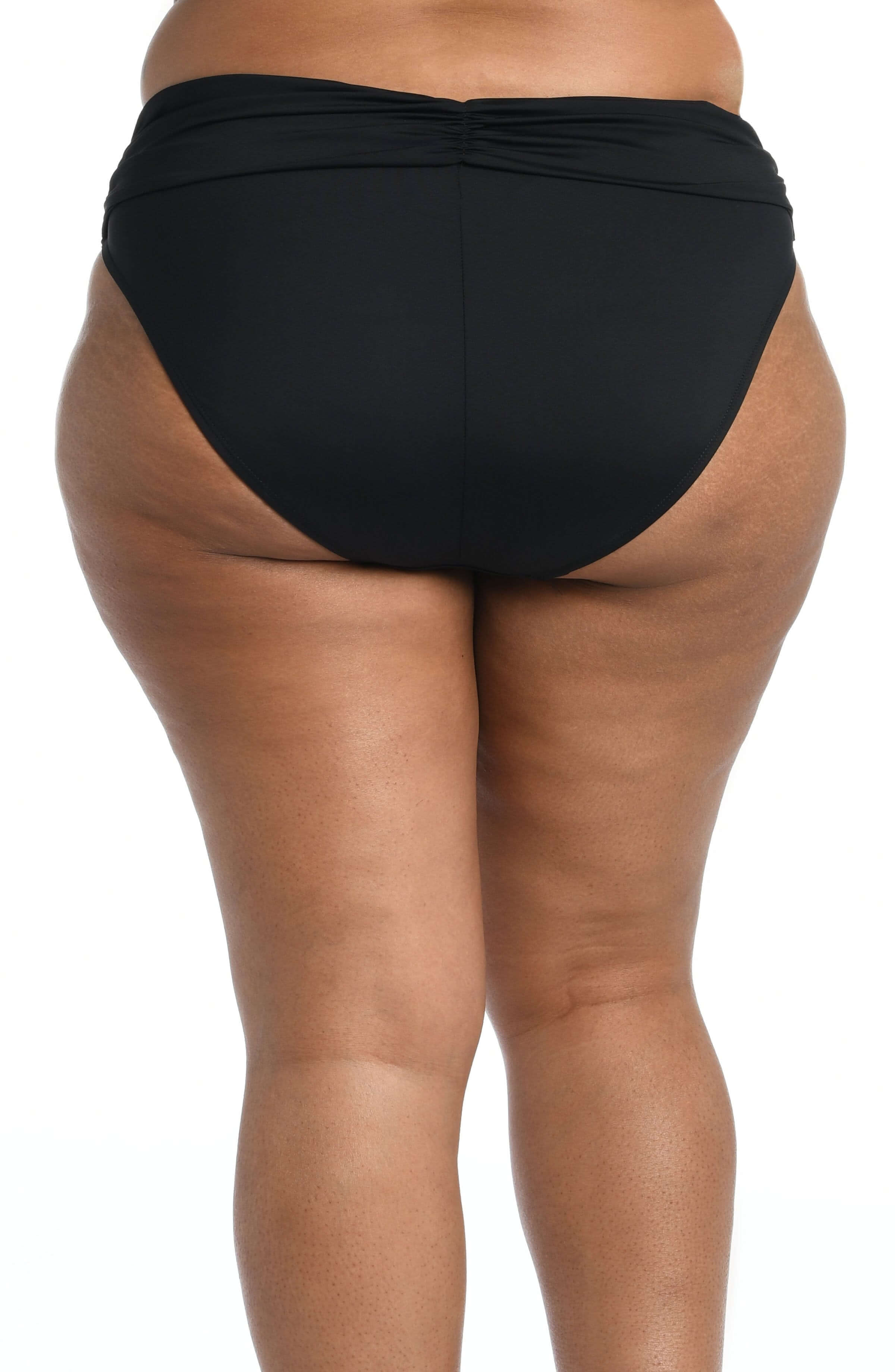 La Blanca Island Goddess Ruched Band Hipster Bottom - Black