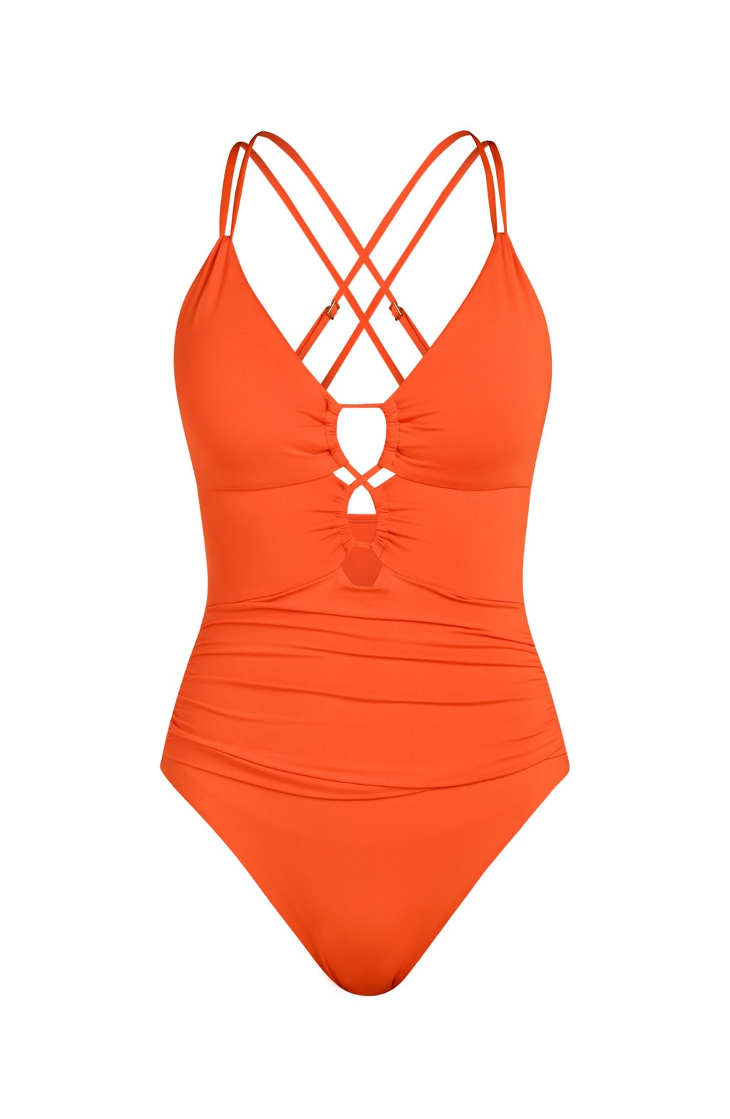 La Blanca Island Goddess Underwire Lace Up One Piece - Tangelo