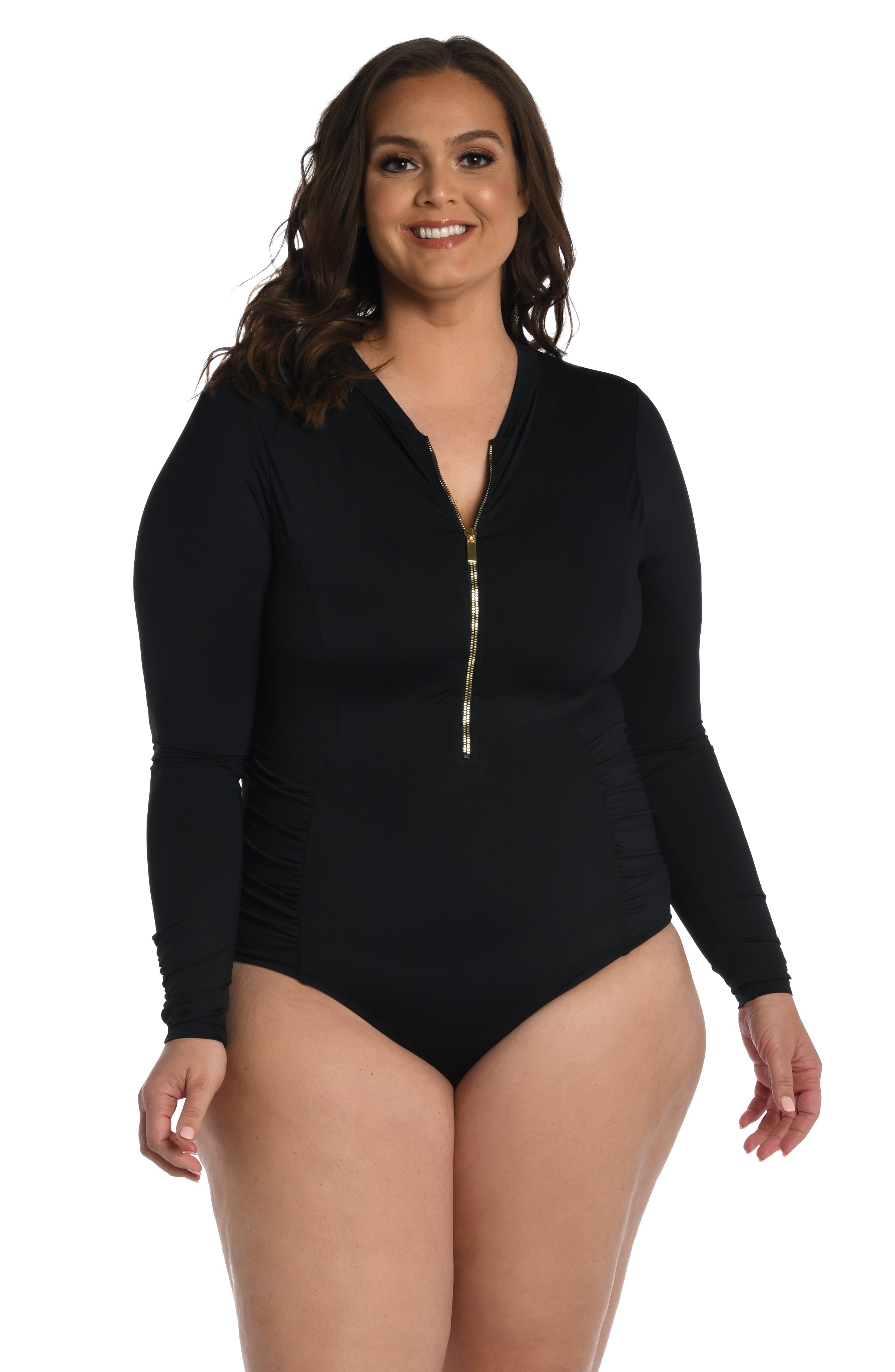 La Blanca Island Goddess Long Sleeve Paddle Suit - Black