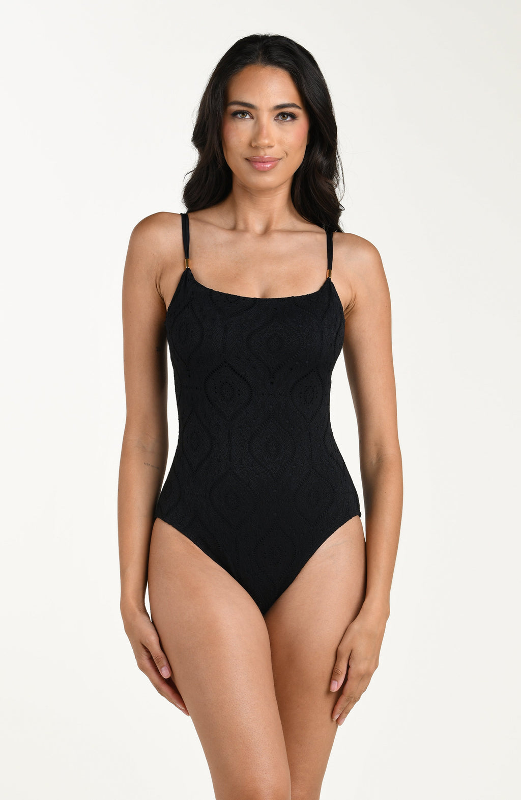 La Blanca Mantra Medallion Lingerie One Piece - Black