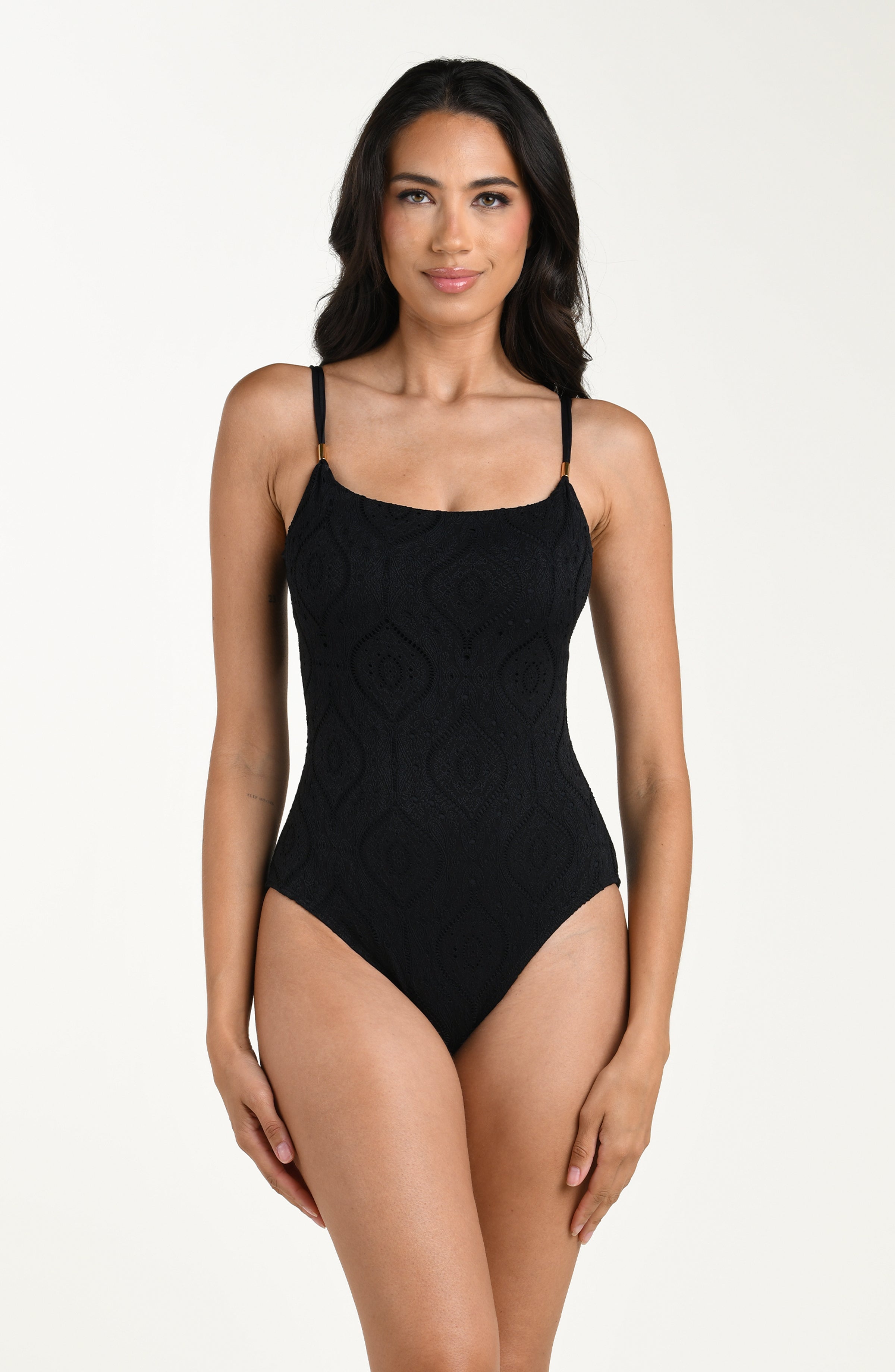 La Blanca Mantra Medallion Lingerie One Piece - Black