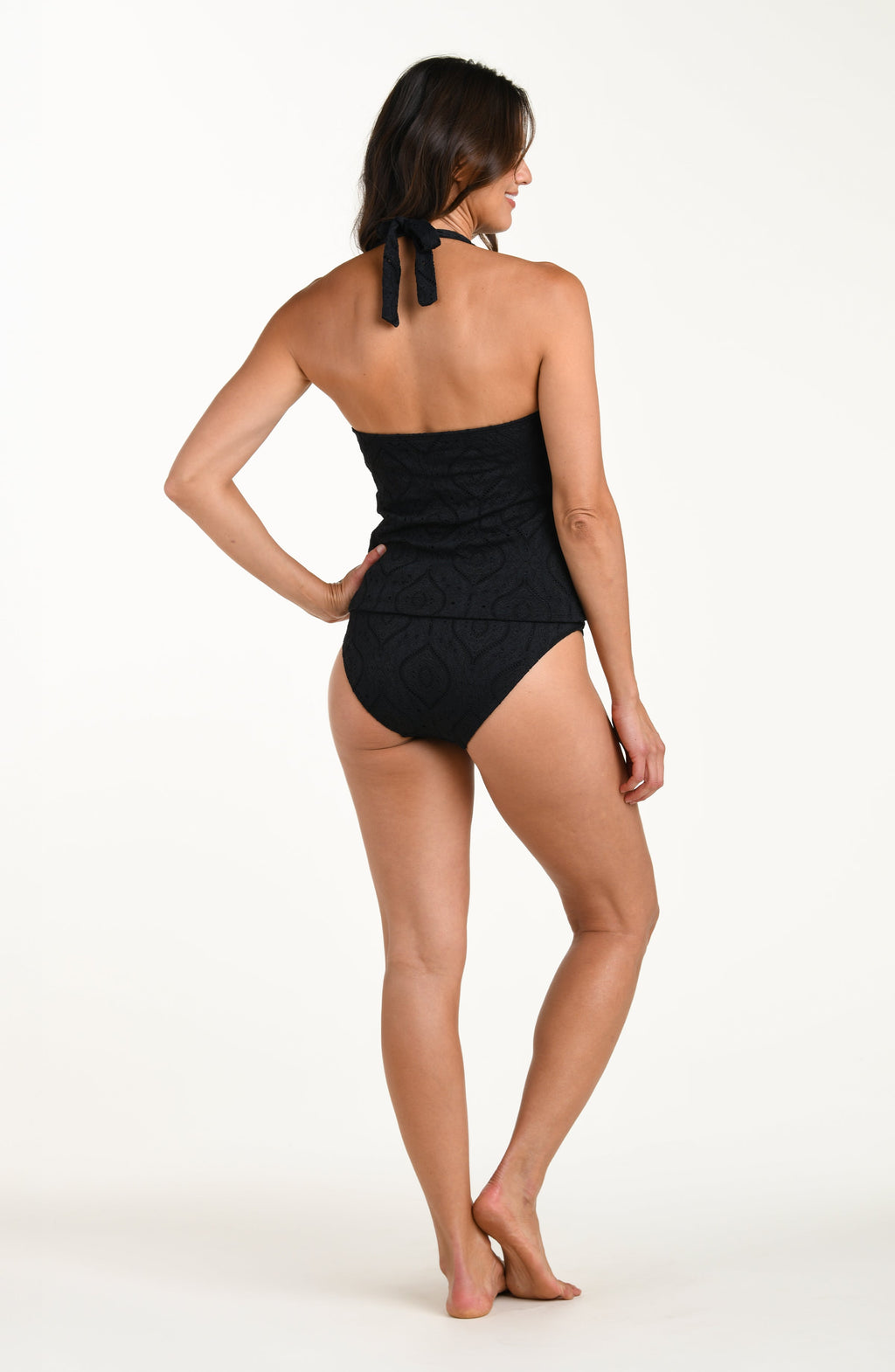 La Blanca Mantra Medallion Halter Tankini - Black