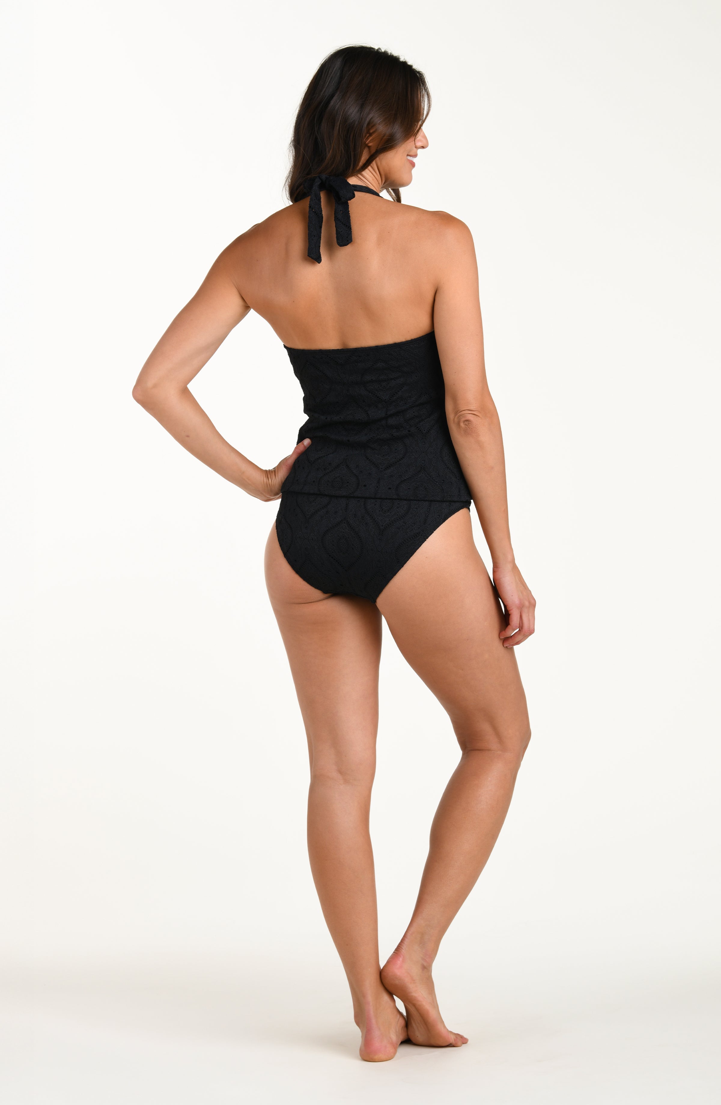 La Blanca Mantra Medallion Halter Tankini - Black