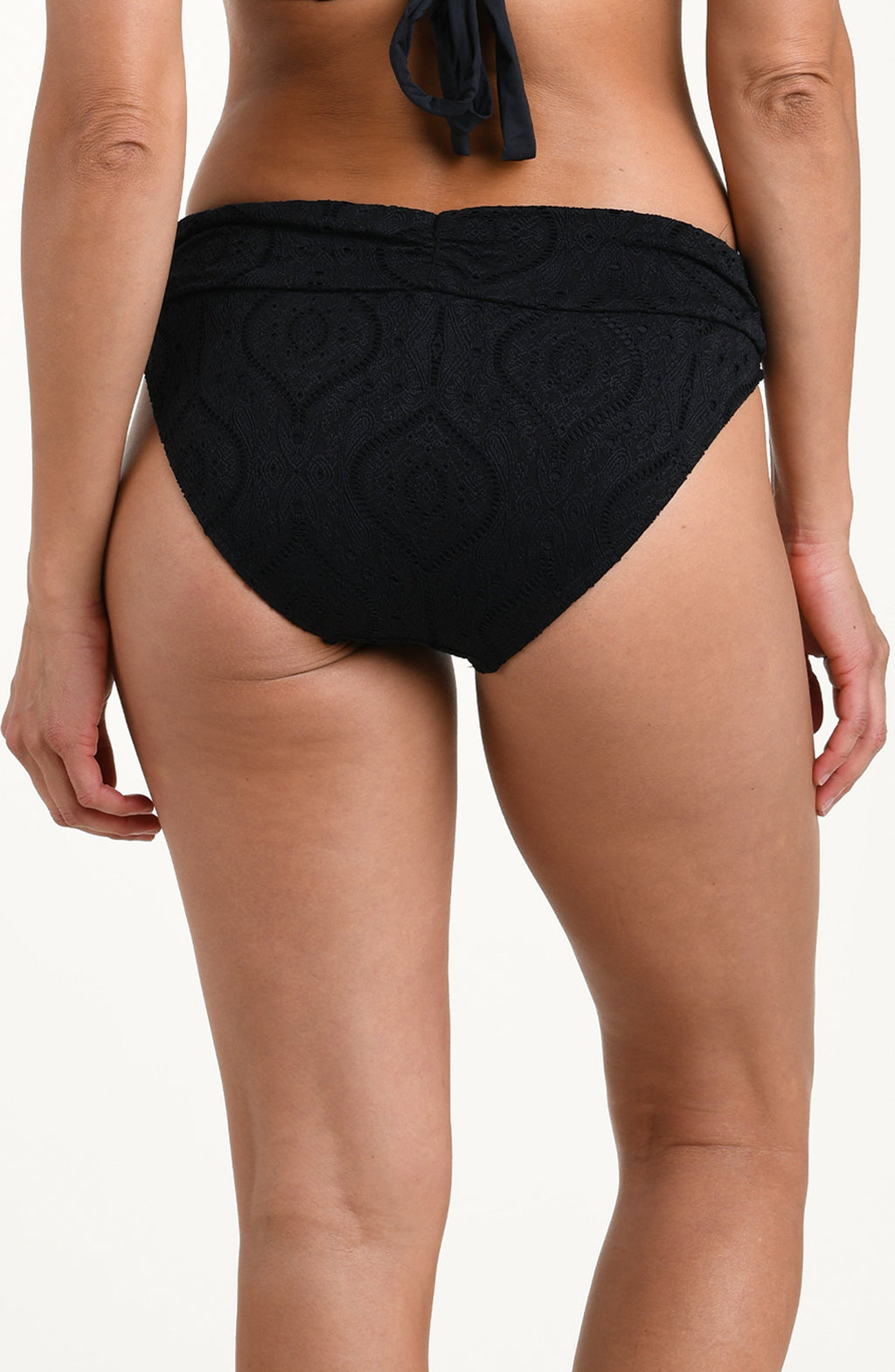 La Blanca Mantra Medallion Ruched Band Hipster Bottom - Black