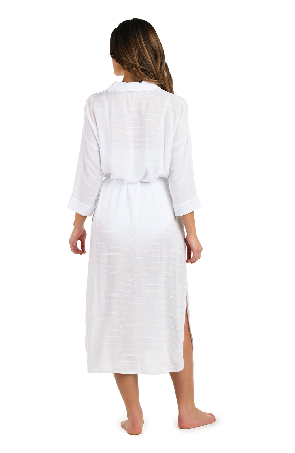 La Blanca Sea Cove Covers Button Up Shirt Dress - White