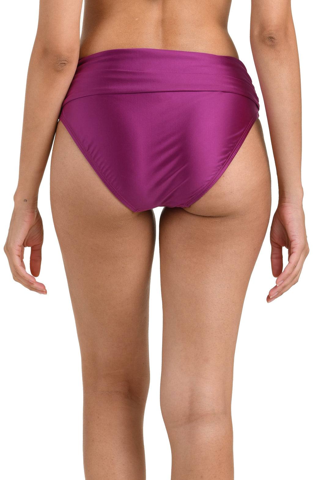 La Blanca Earth Goddess Mid-Waist Twist Front Bottom - Berry