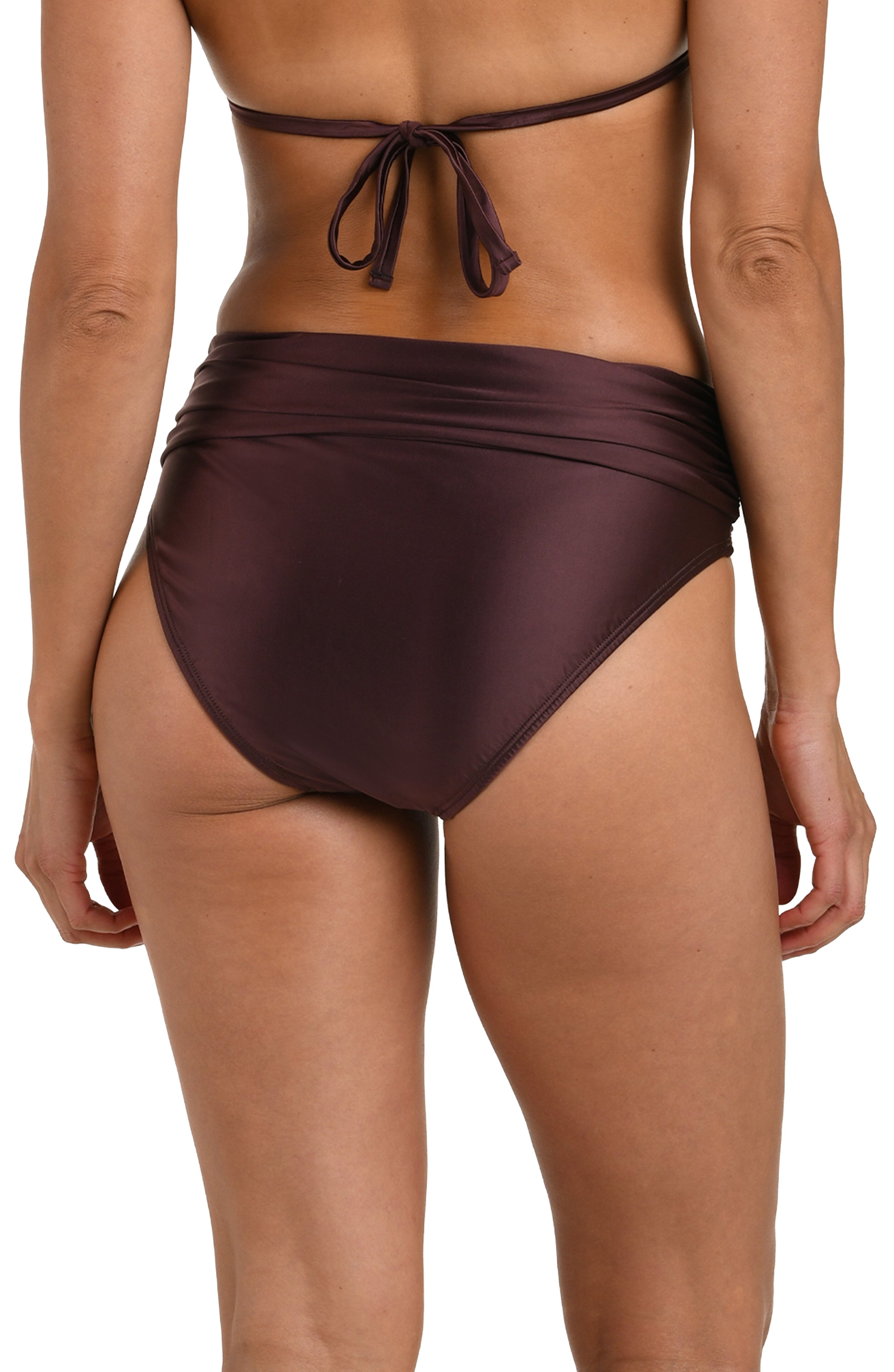La Blanca Earth Goddess Mid-Waist Twist Front Bottom - Truffle