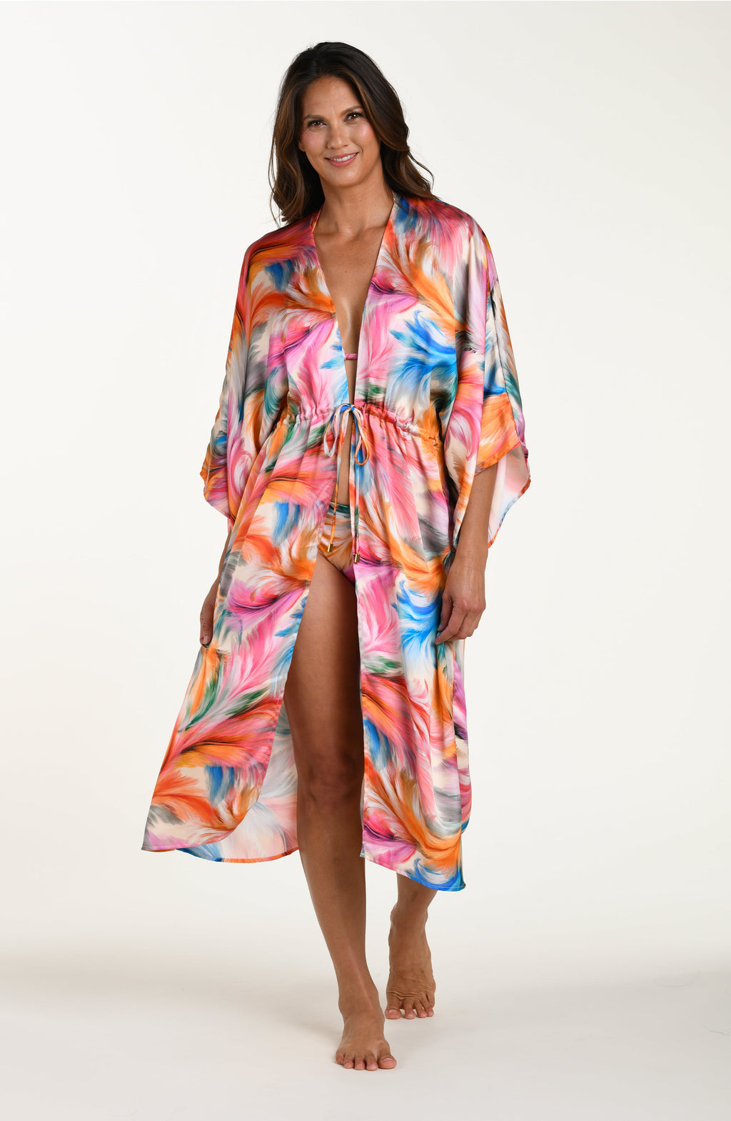 La Blanca Feathered Impressions Long Kimono