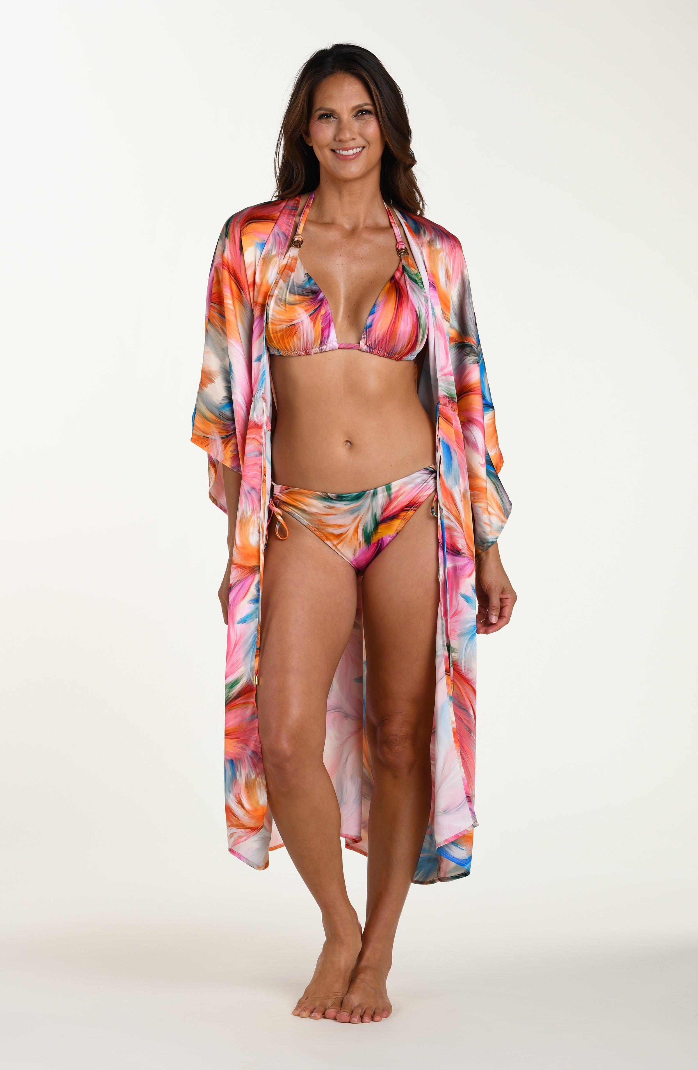 La Blanca Feathered Impressions Long Kimono