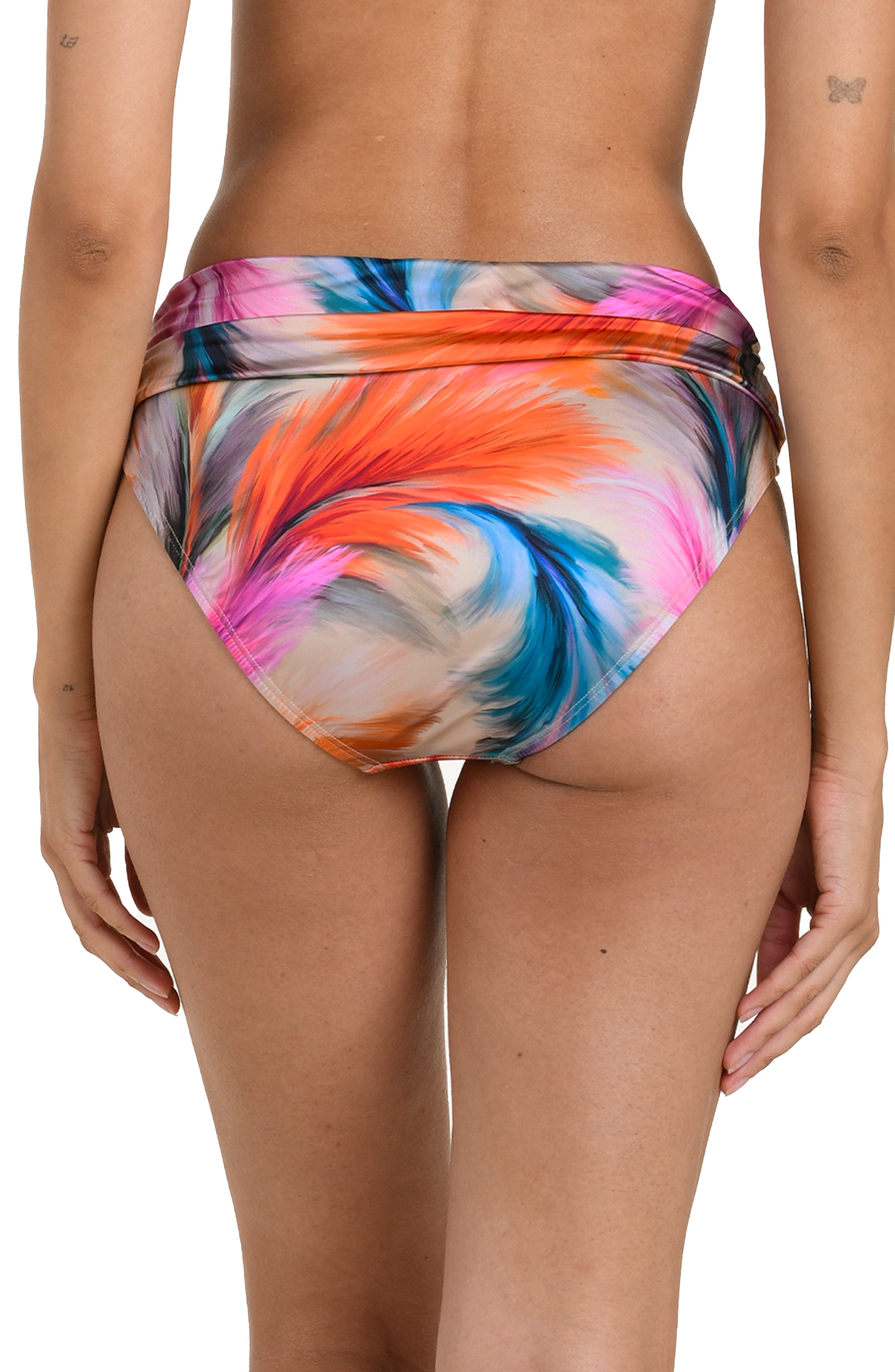 La Blanca Feathered Impressions Mid-Waist Twist Front Bottom - Multi