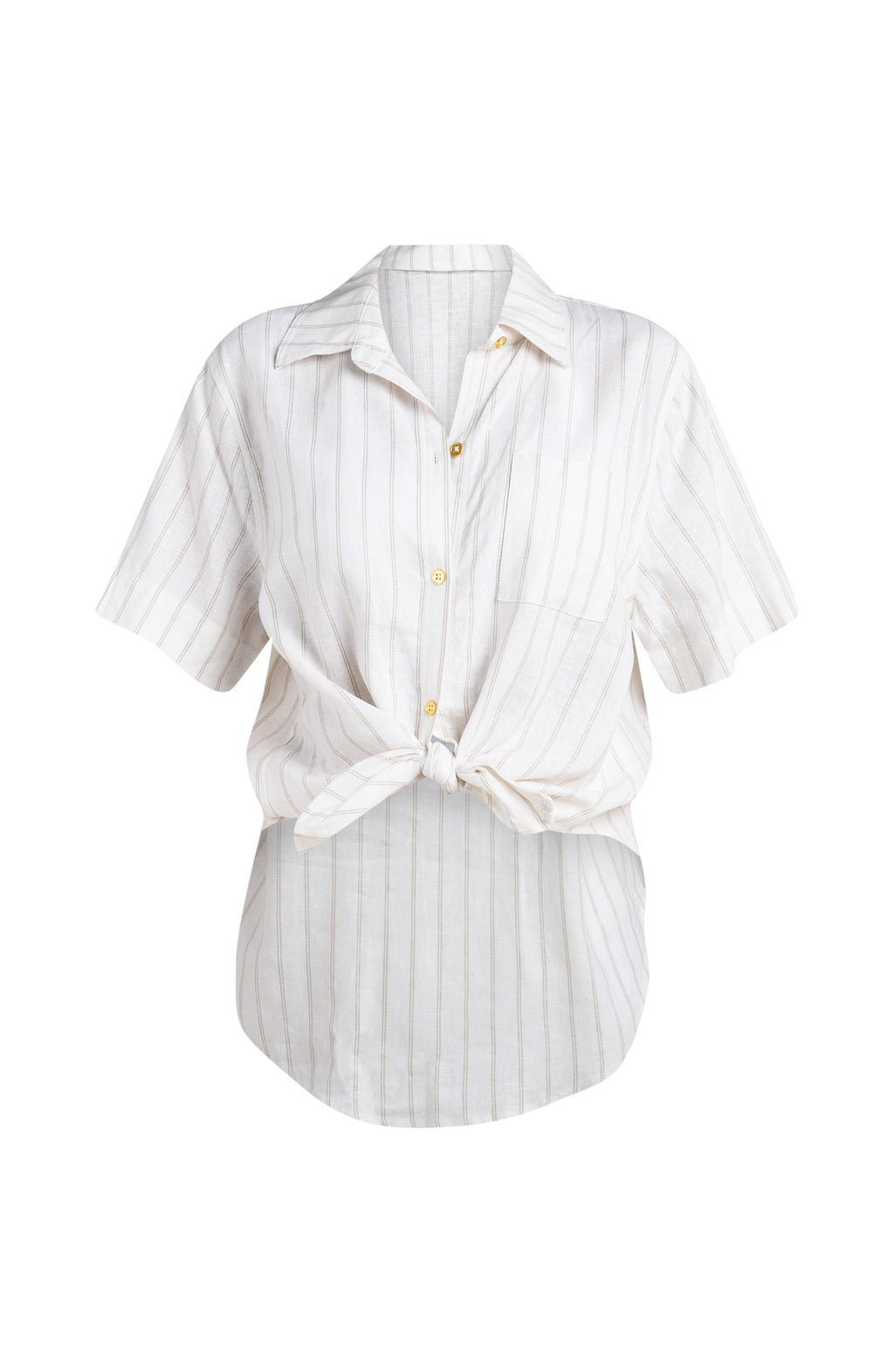 La Blanca Delphine Coast Short Sleeve Button Up Shirt - Cream