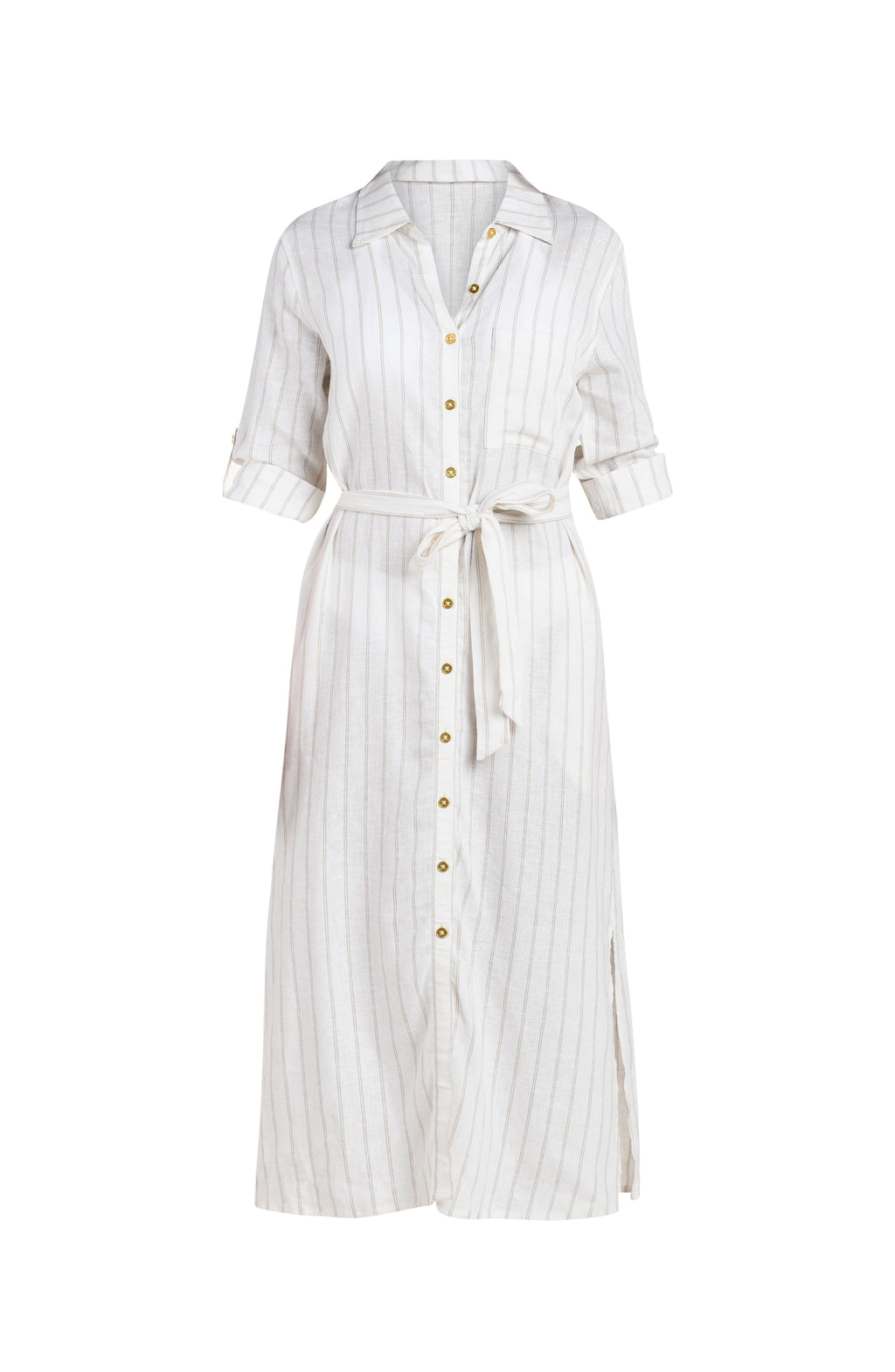 La Blanca Delphine Coast Button Up Shirt Dress - Cream