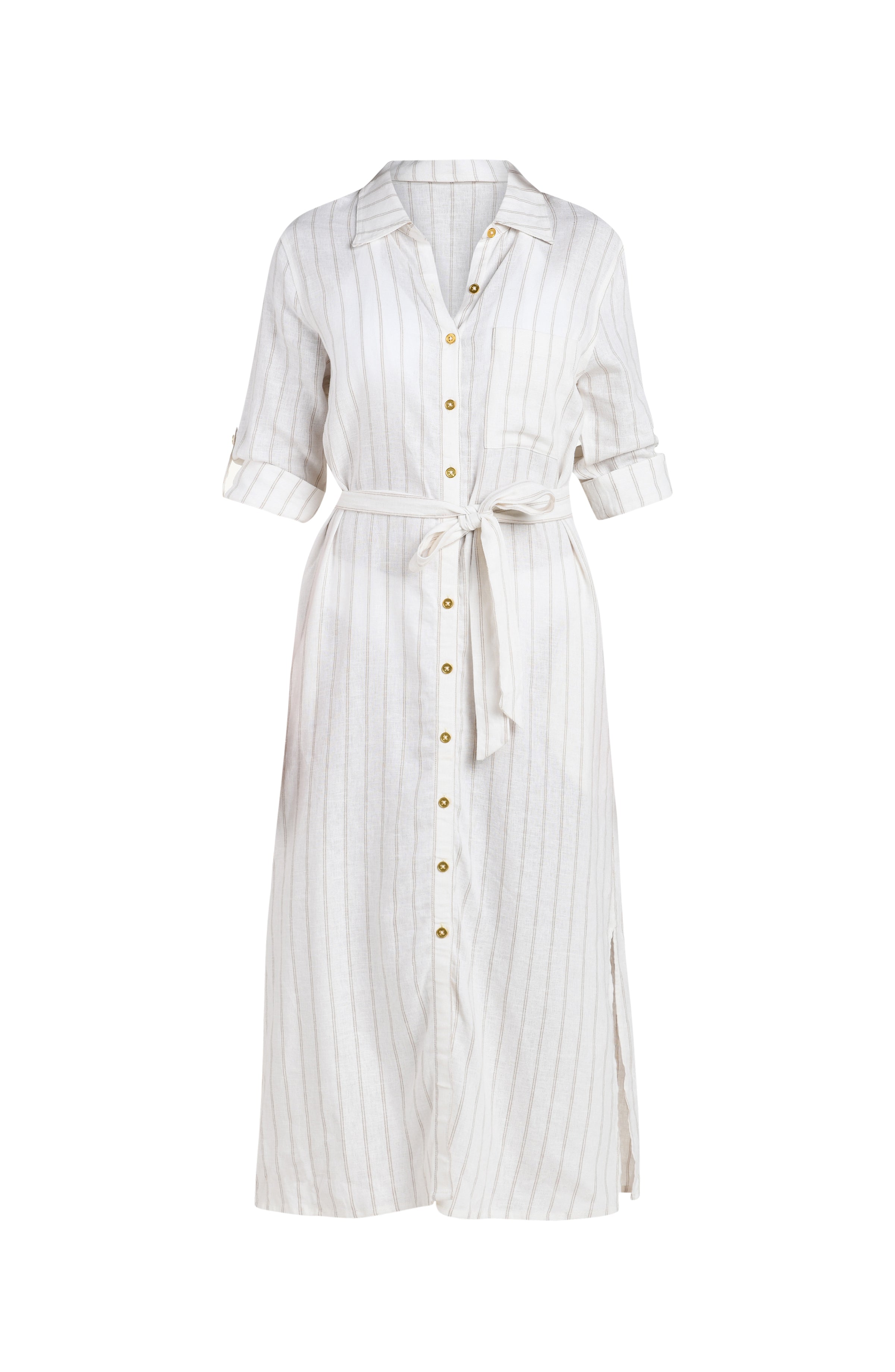 La Blanca Delphine Coast Button Up Shirt Dress - Cream
