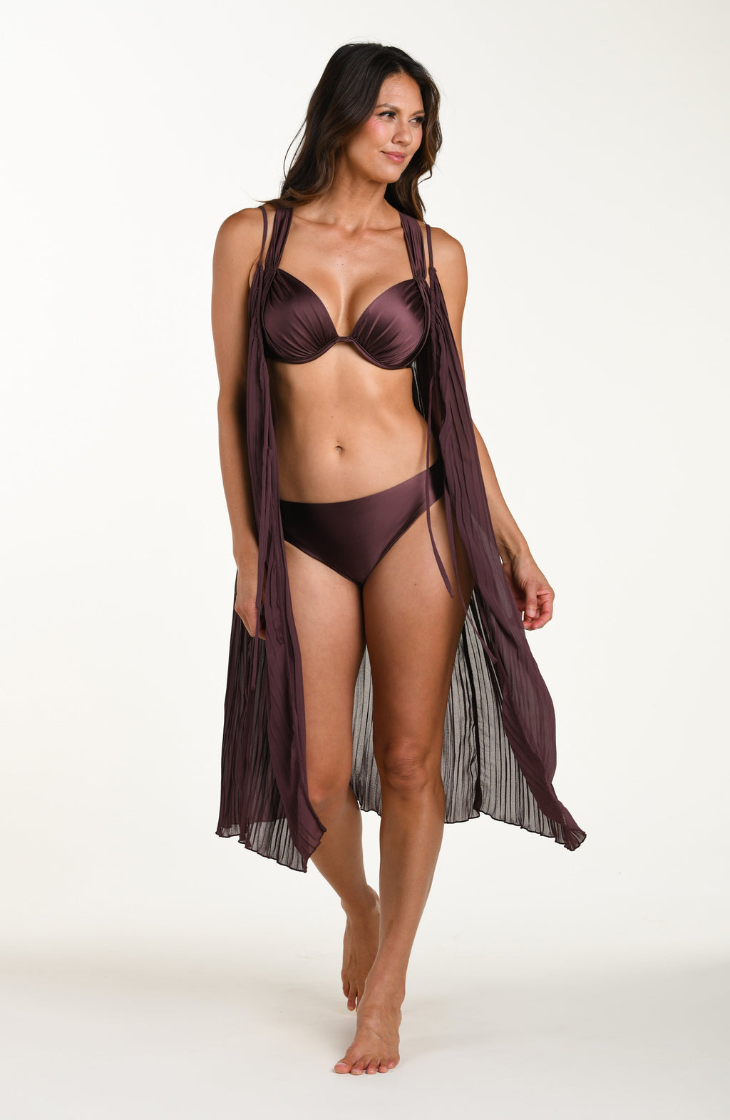 La Blanca Sunbeams Tie Front Duster - Truffle