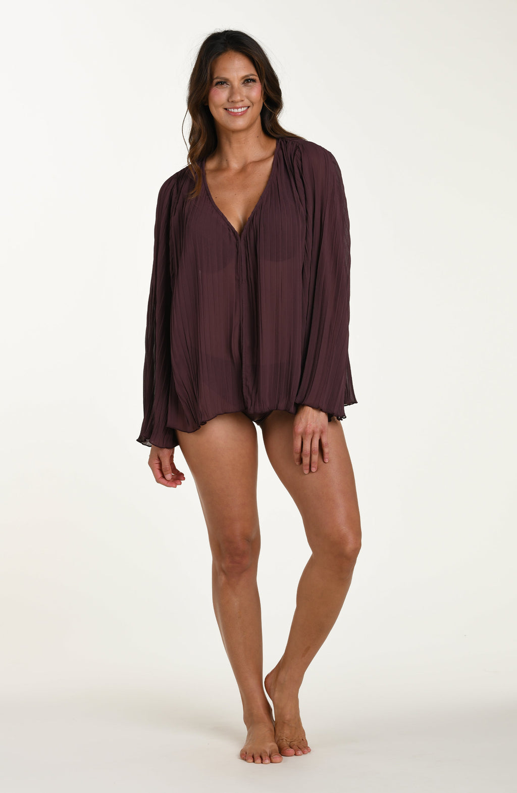 La Blanca Sunbeams Long Sleeve Cardigan - Truffle