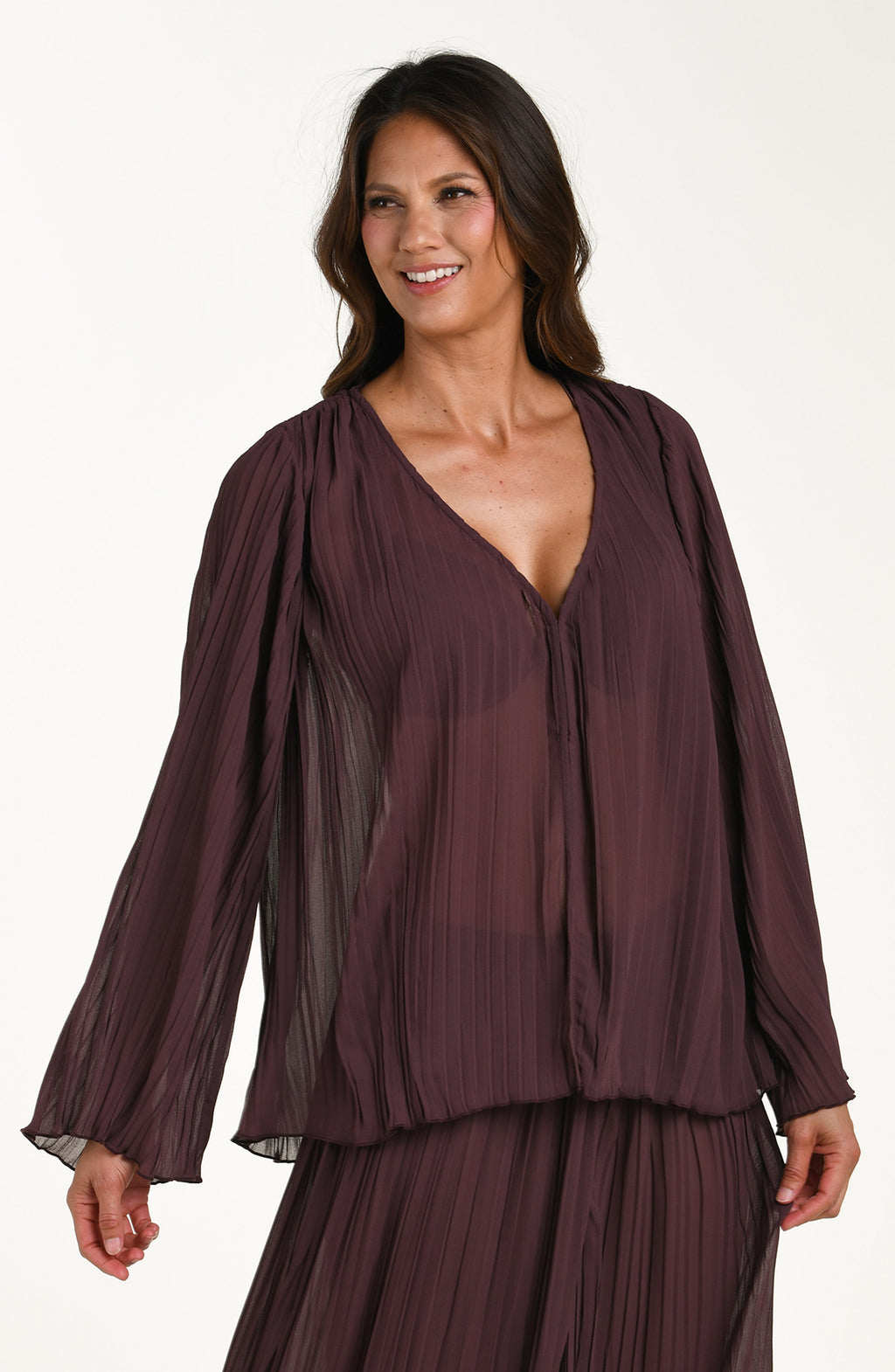 La Blanca Sunbeams Long Sleeve Cardigan - Truffle