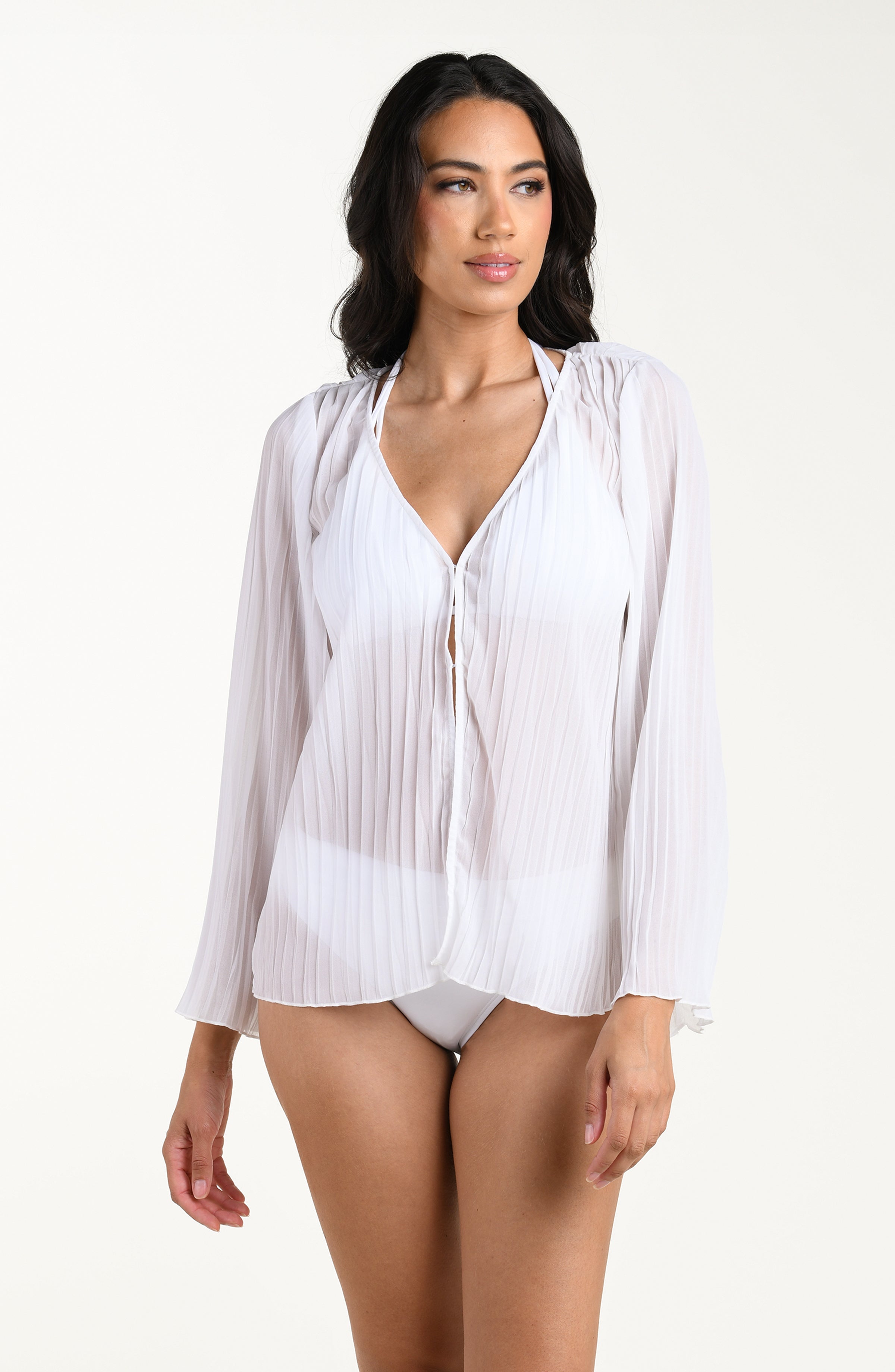 La Blanca Sunbeams Long Sleeve Cardigan - White