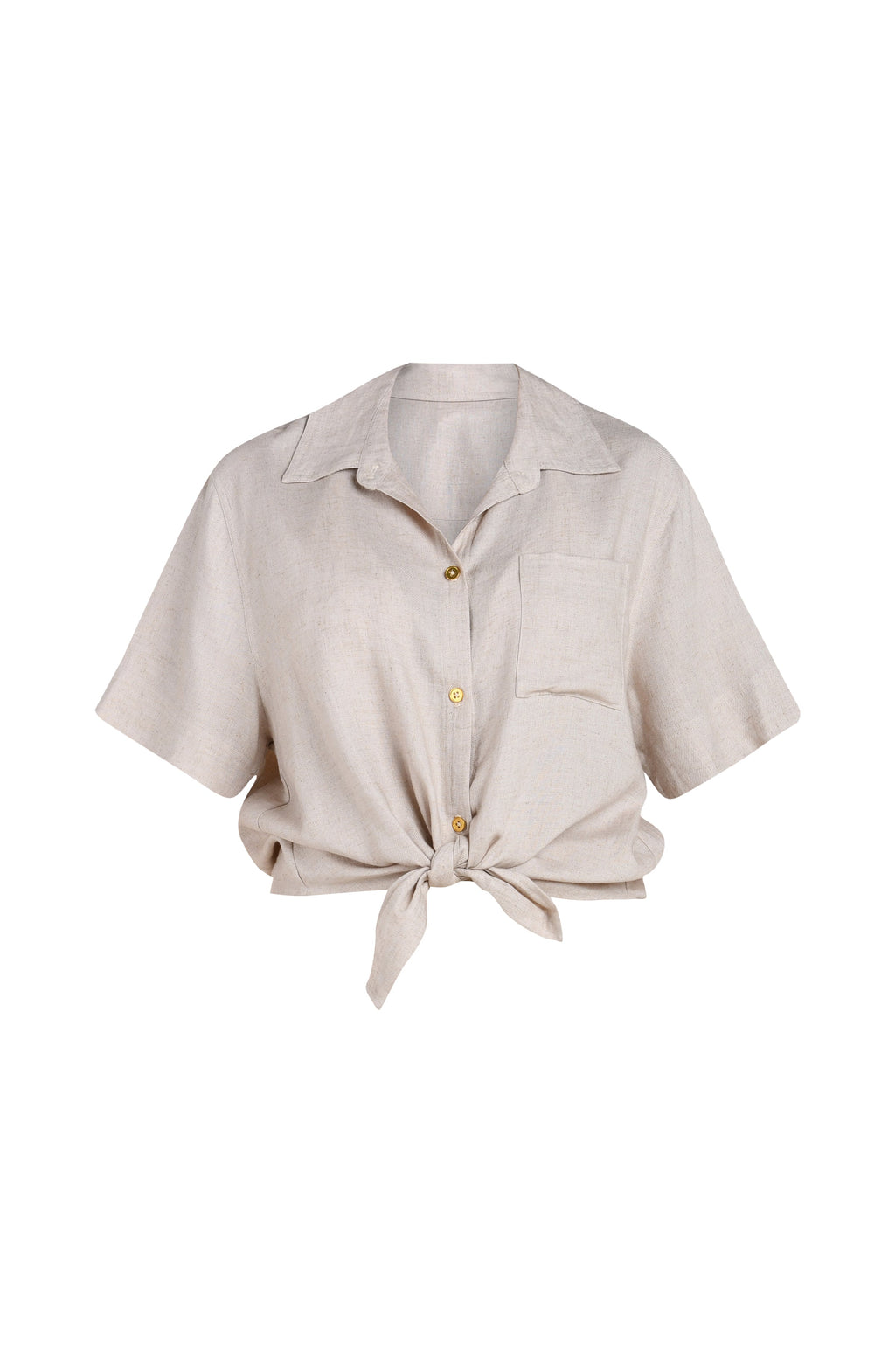 La Blanca Delphine Coast Short Sleeve Button Up Shirt - Taupe
