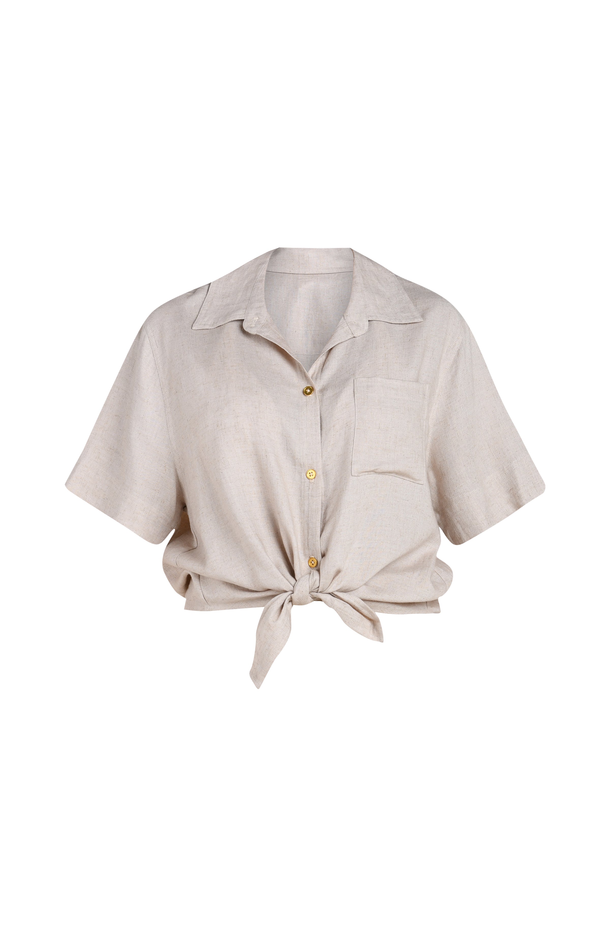 La Blanca Delphine Coast Short Sleeve Button Up Shirt - Taupe