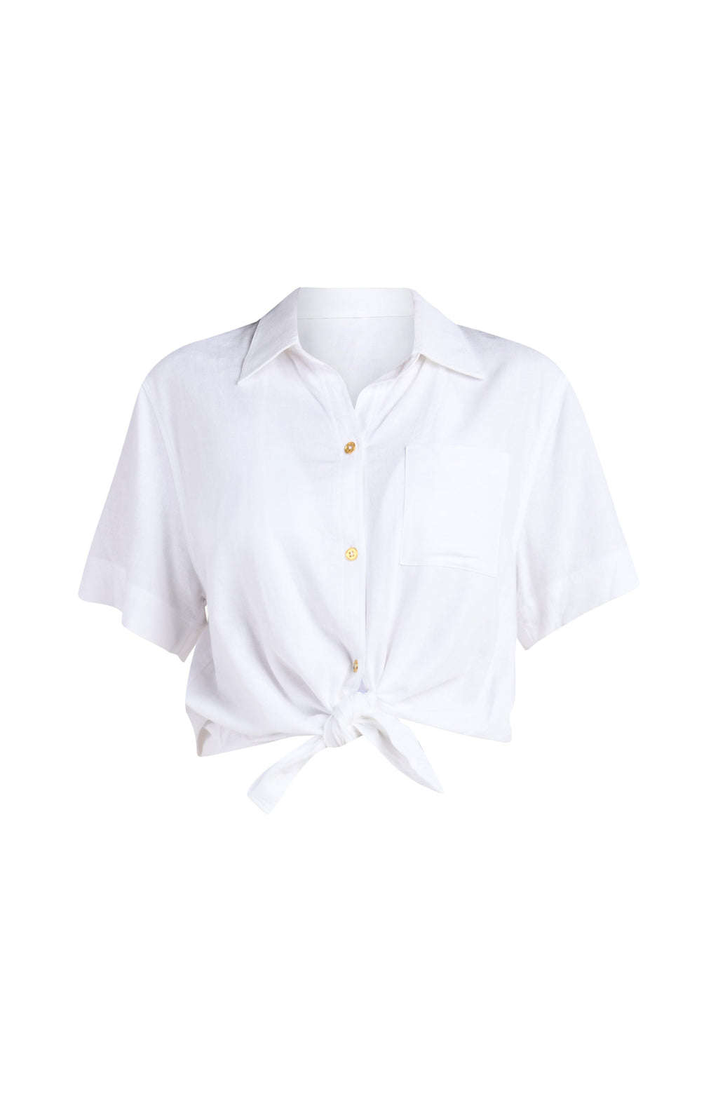 La Blanca Delphine Coast Short Sleeve Button Up Shirt - White