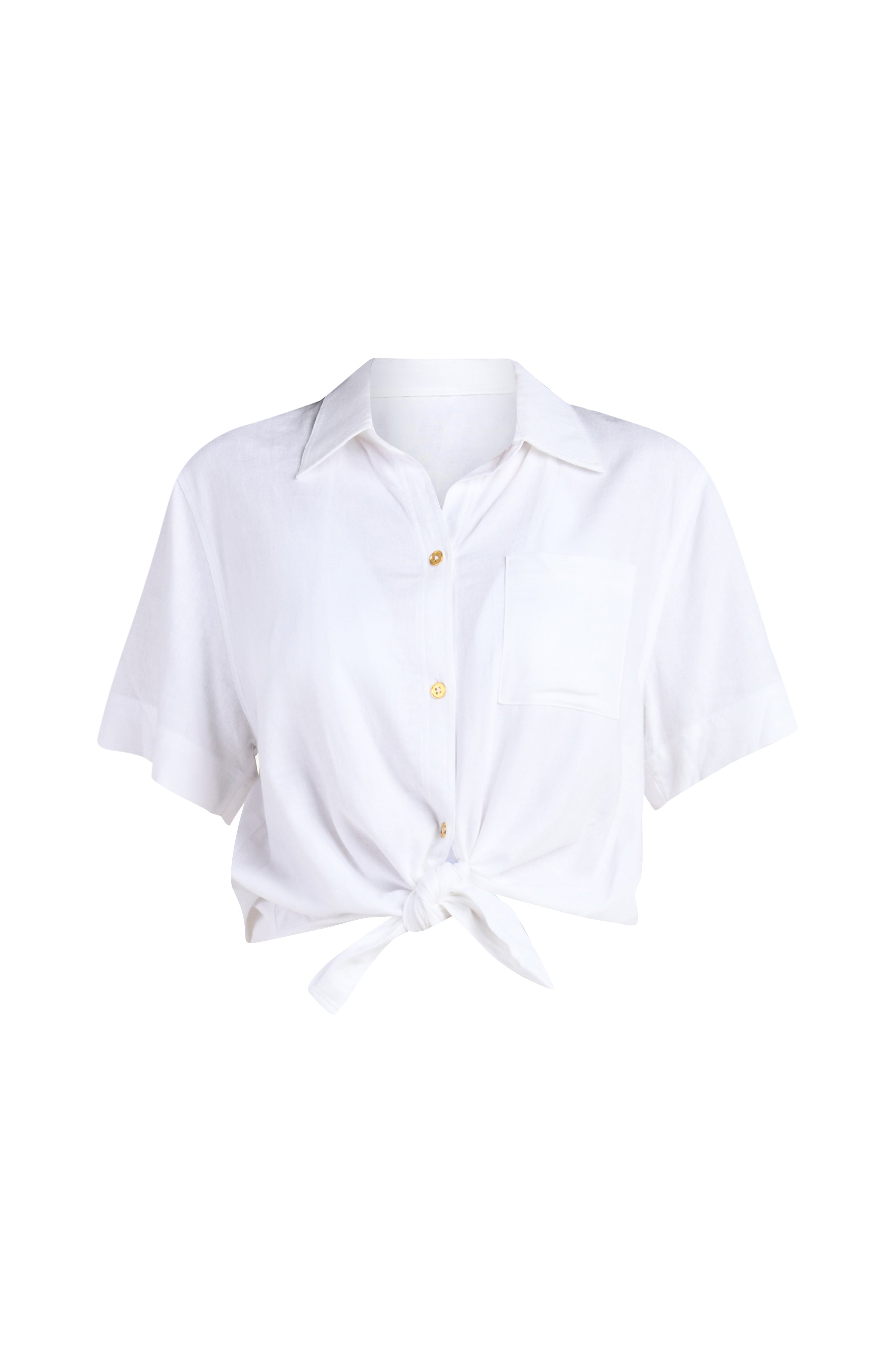 La Blanca Delphine Coast Short Sleeve Button Up Shirt - White