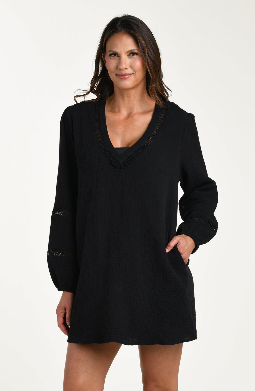 La Blanca Seaside Covers Tunic - Black