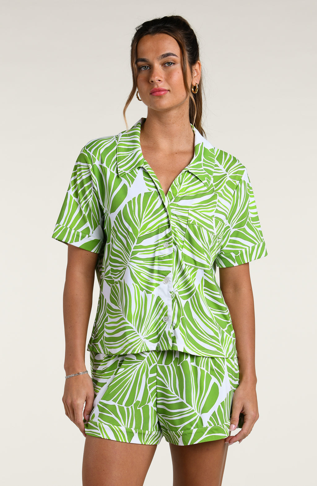 La Blanca Serene Palm Pajama Short Set - Apple