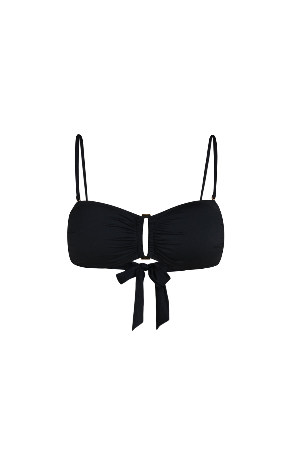La Blanca Island Goddess Bandeau Bikini Top - Black
