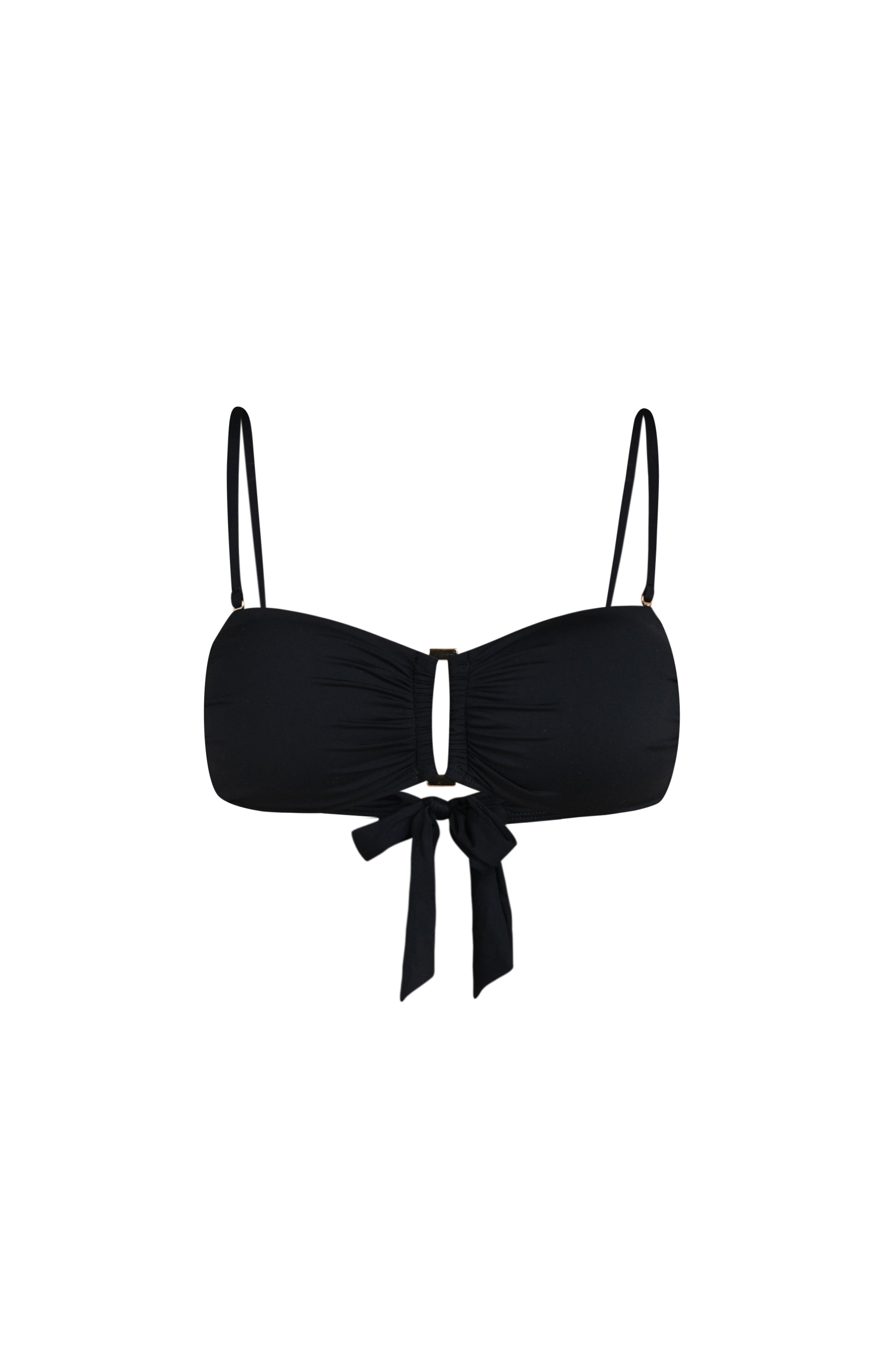 La Blanca Island Goddess Bandeau Bikini Top - Black