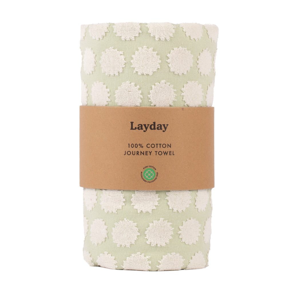 Light green beach towel with design by Layday