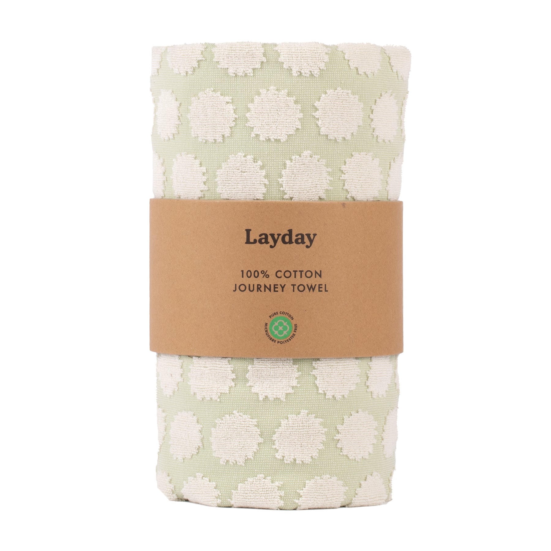 Light green beach towel with design by Layday