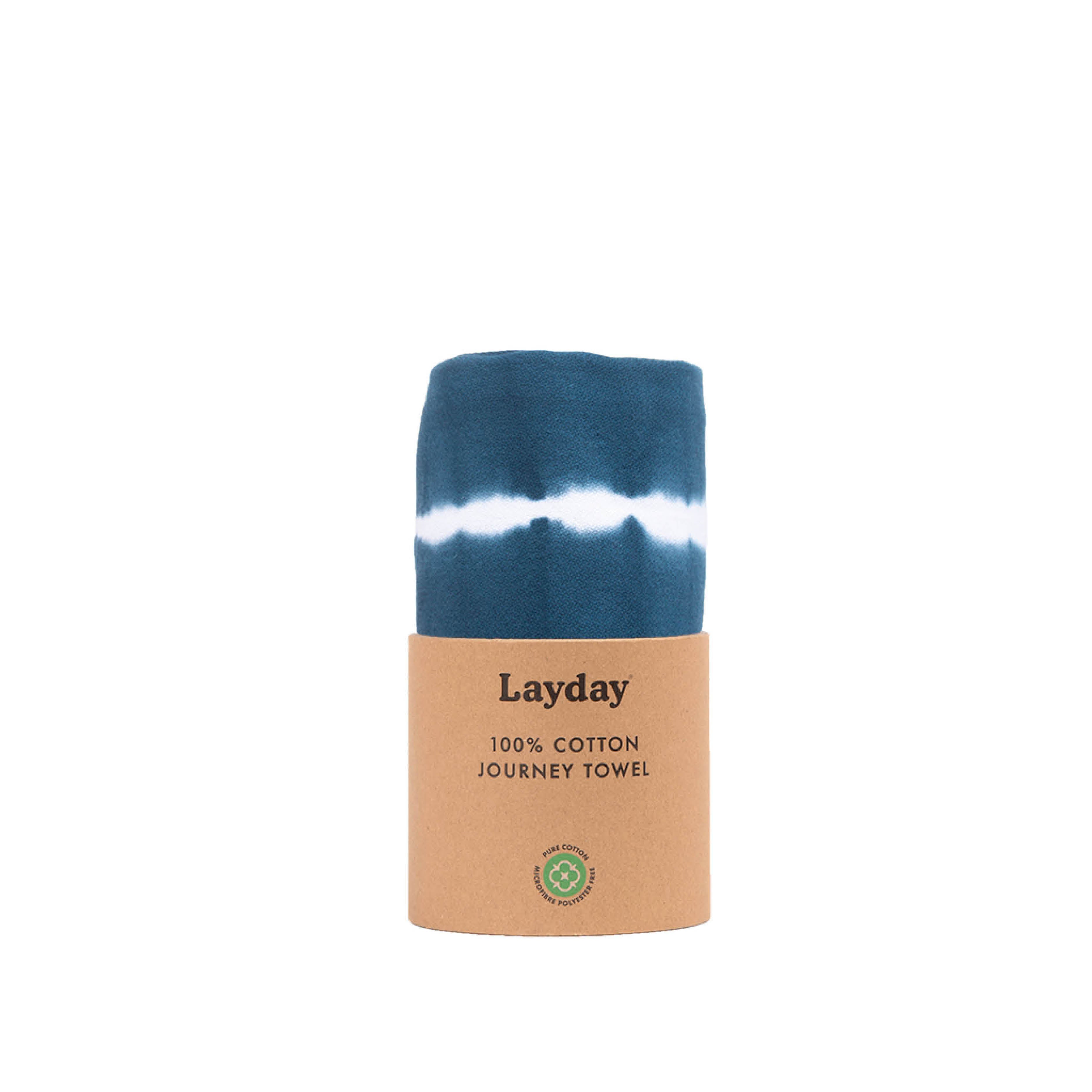 Teal colored beach towel by Layday.