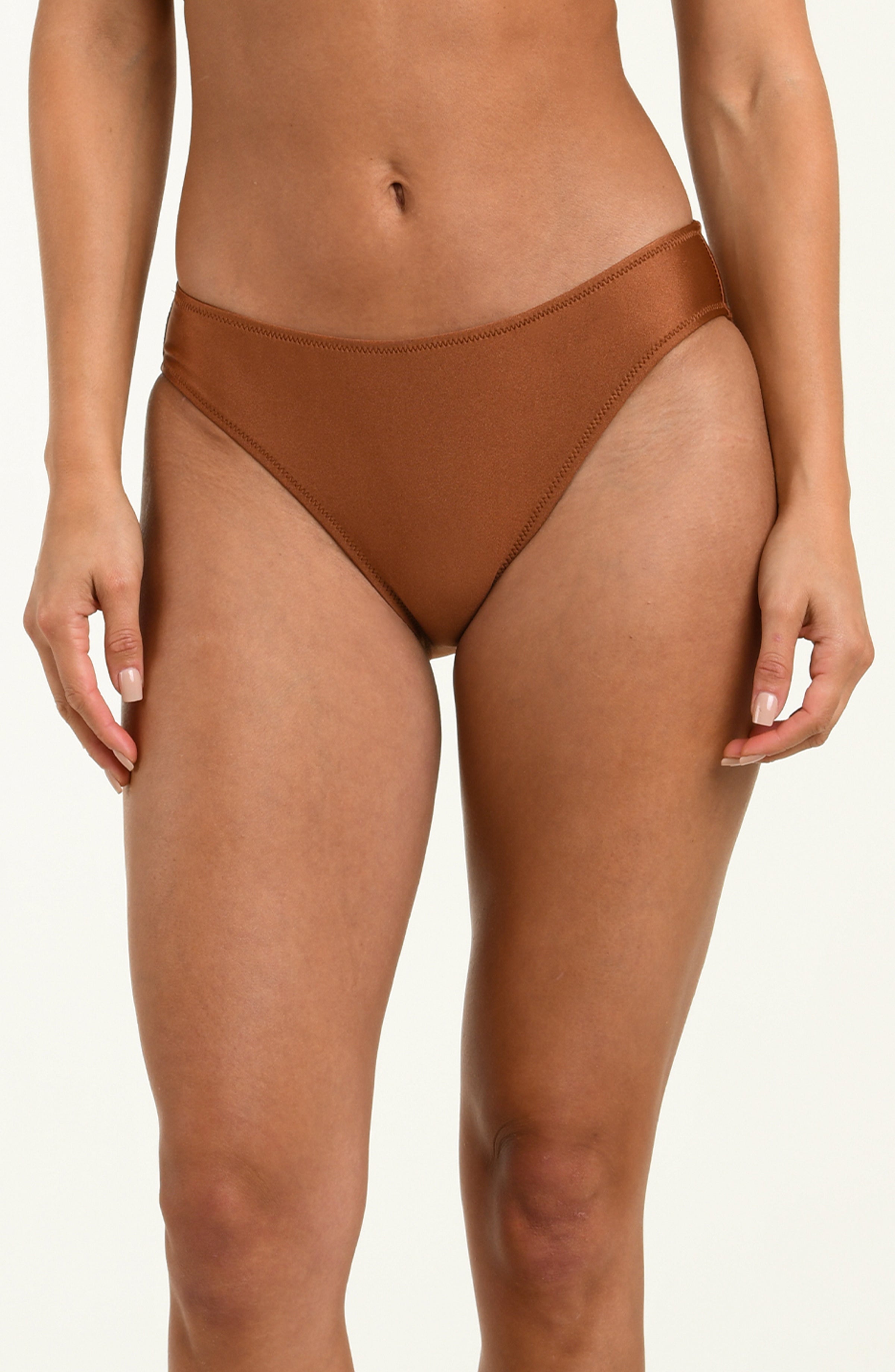 Brown bikini bottom on a white background