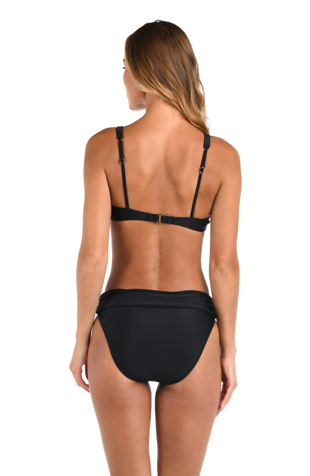 Black bikini set on a white background