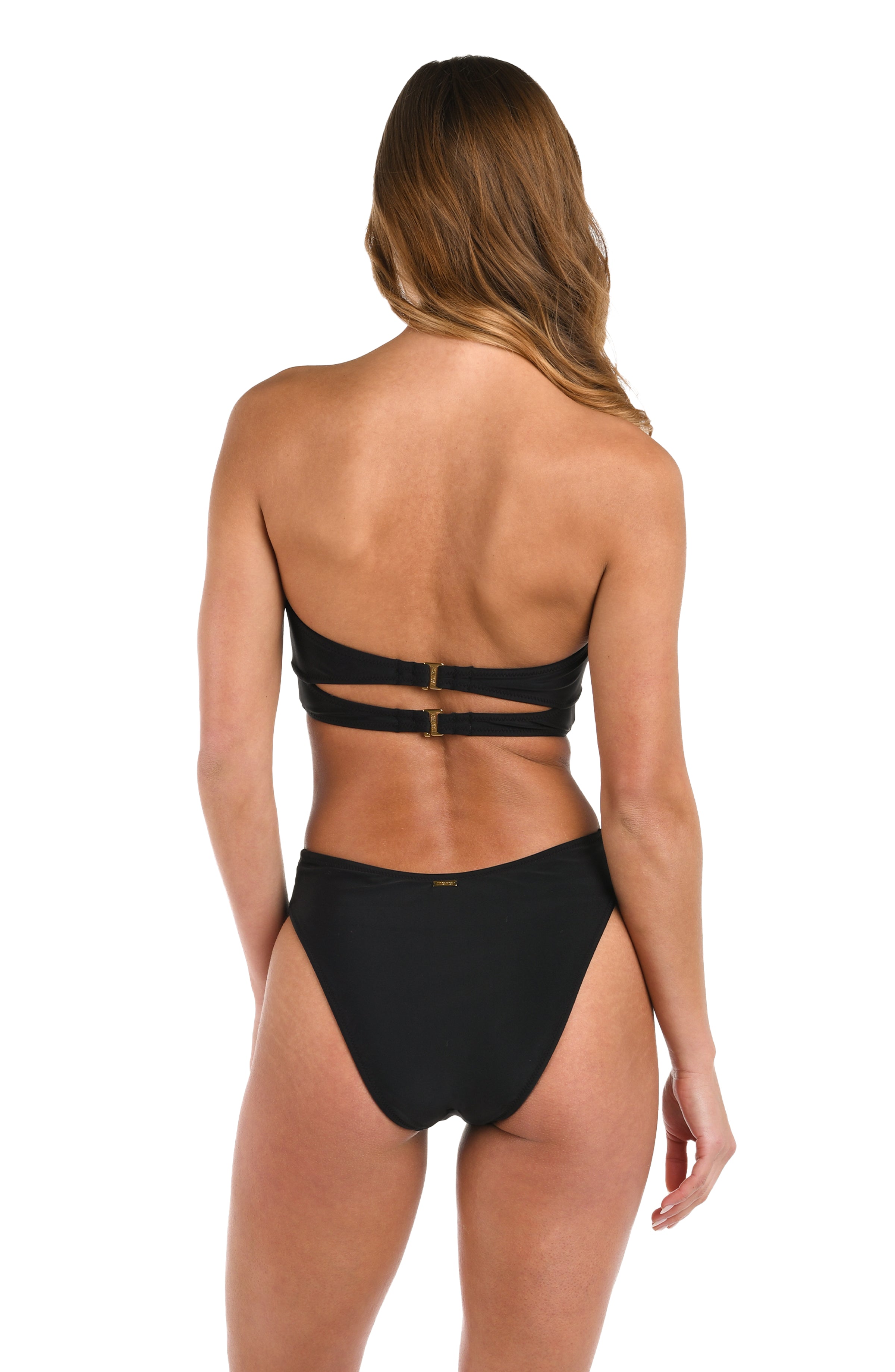 Black bikini set on a white background