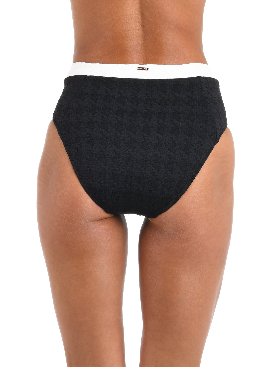 Black patterned underwear on a white background
