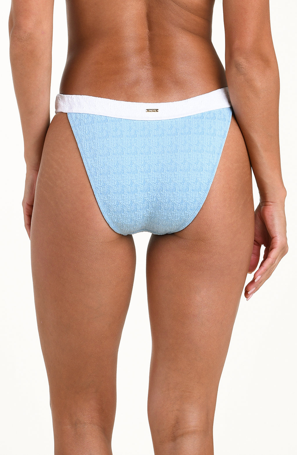L'agence Colorblock Chic High Leg Bikini Bottom - Powder Blue