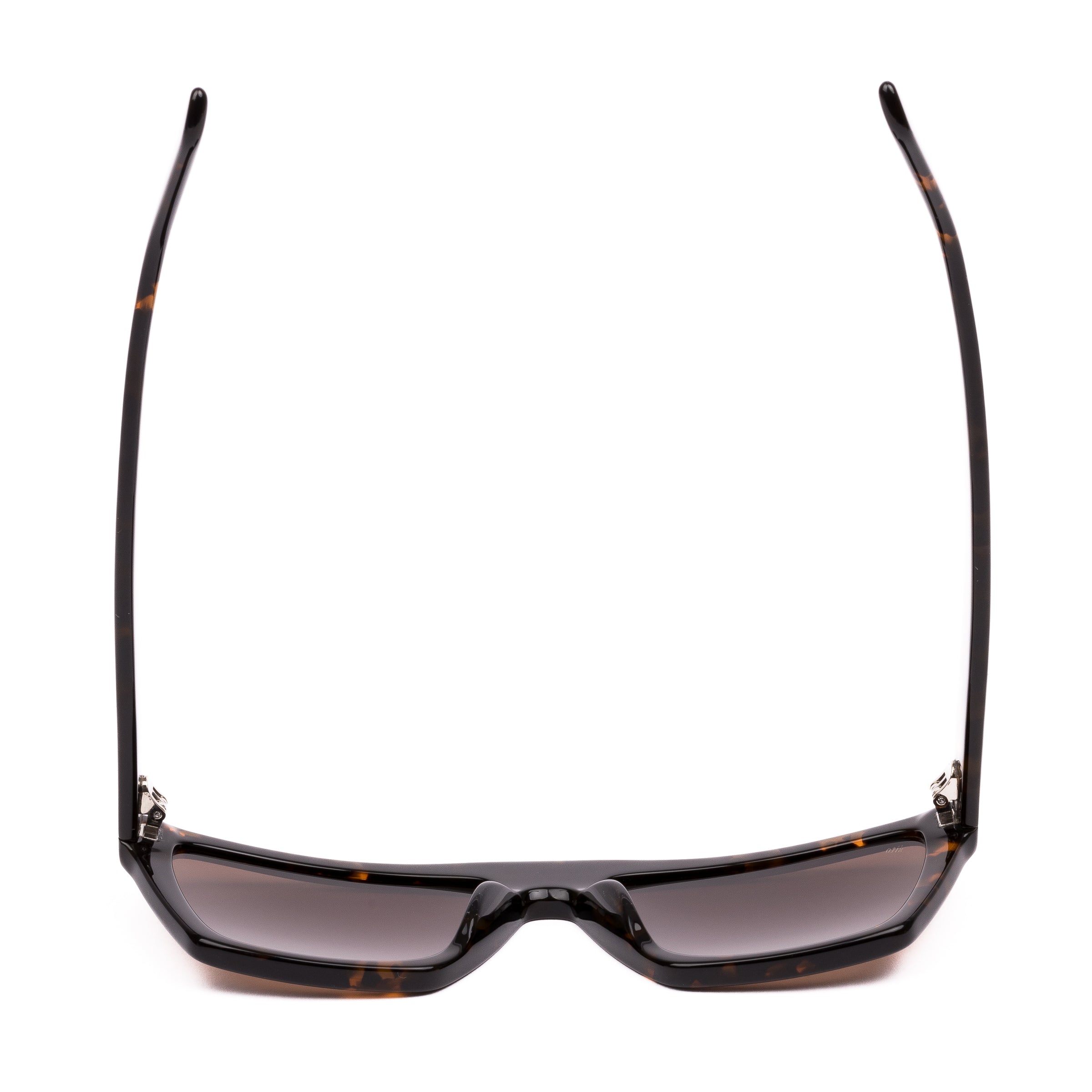 Sunglasses with a tortoiseshell frame on a white background
