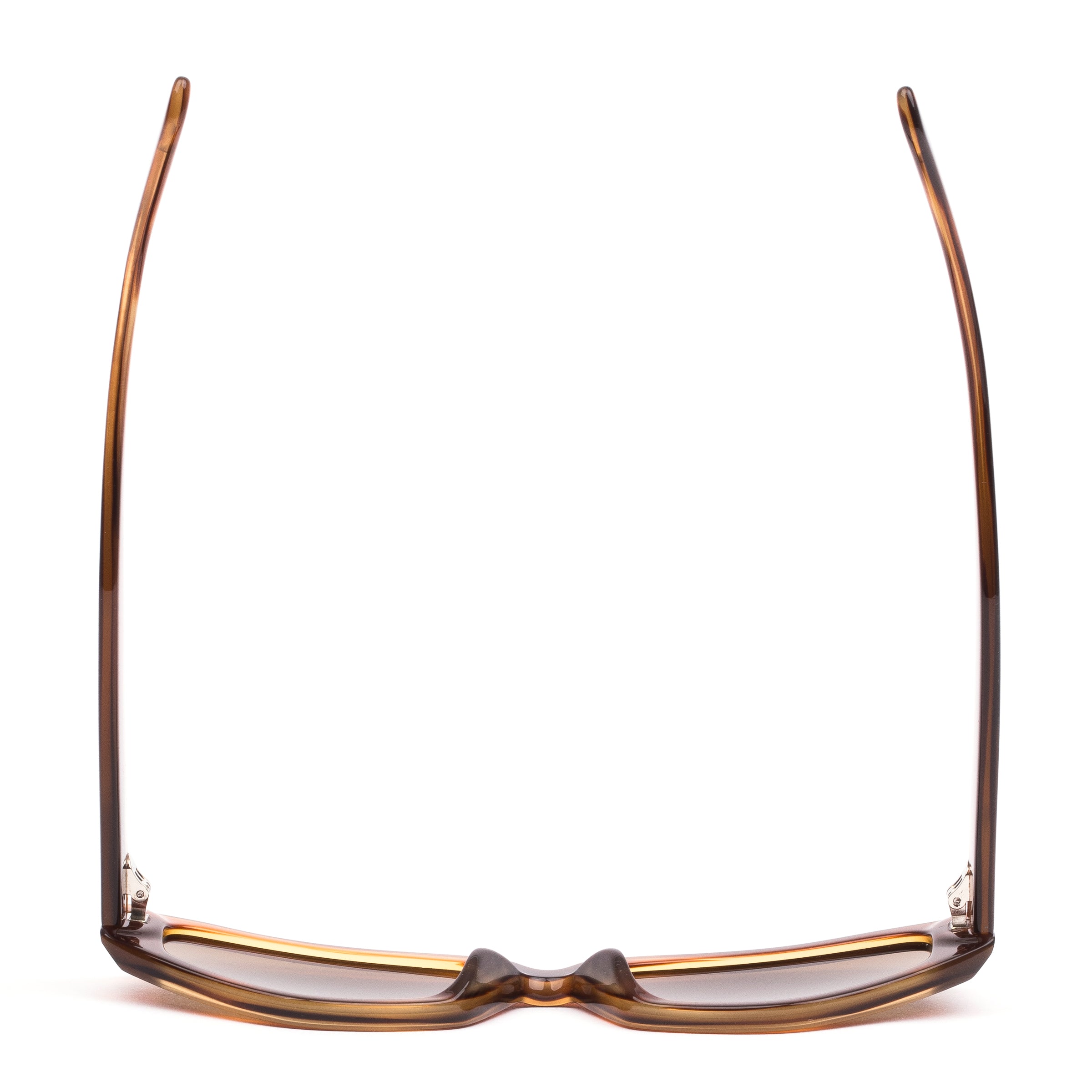 Brown sunglasses with tortoiseshell frame on a white background