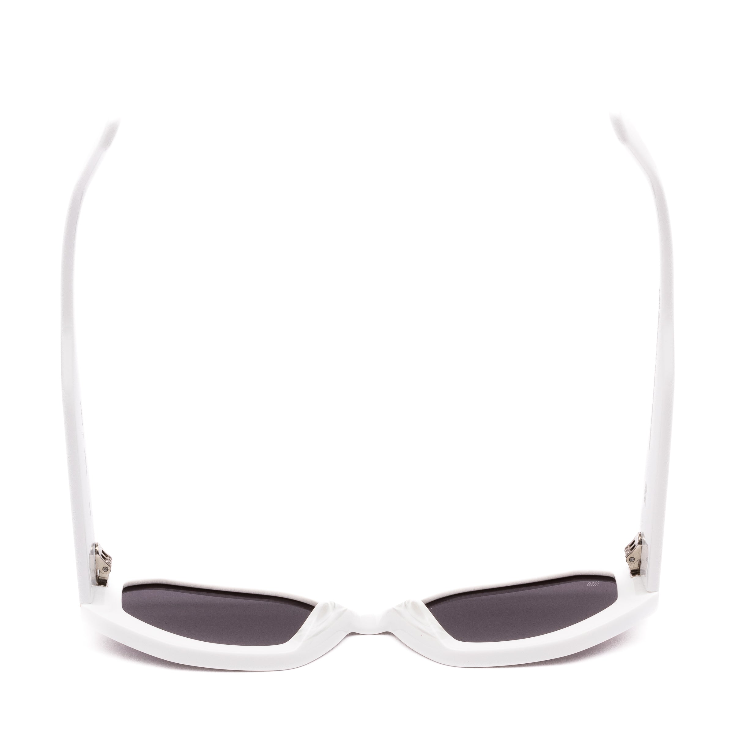 White sunglasses with dark lenses on a white background