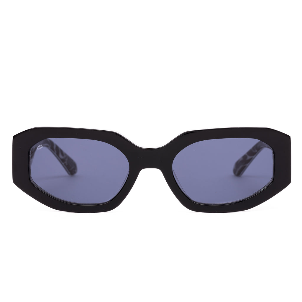 Black sunglasses on a white background