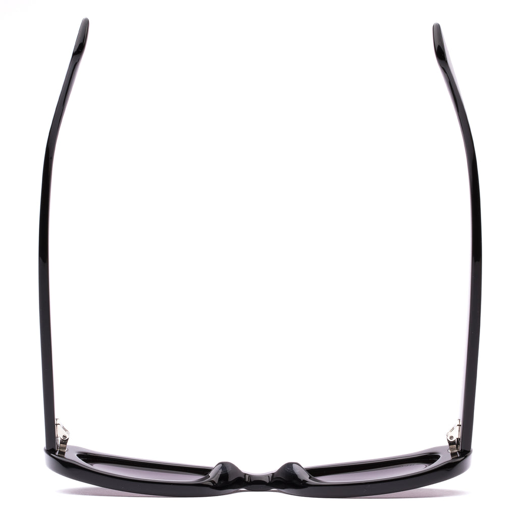 Black oval sunglasses on a white background