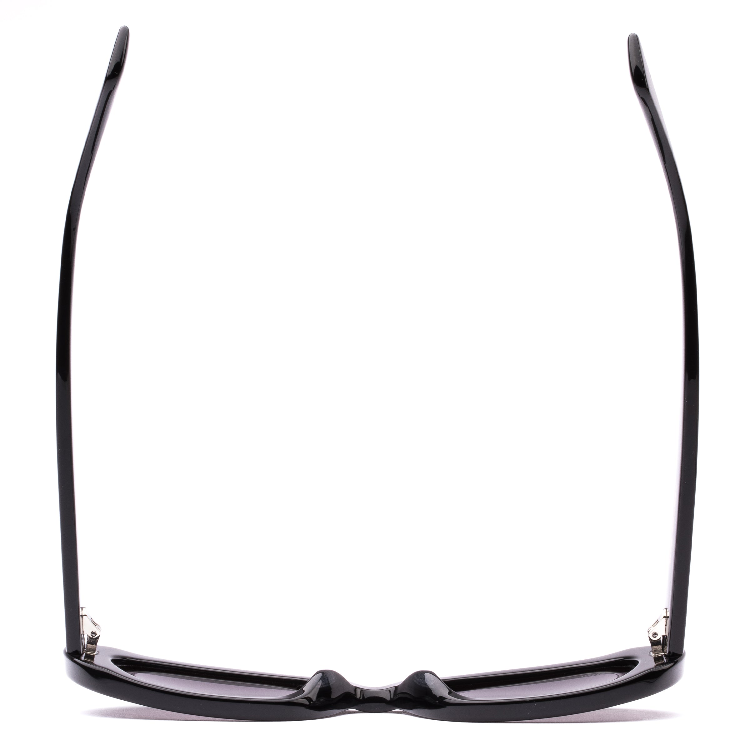 Black oval sunglasses on a white background