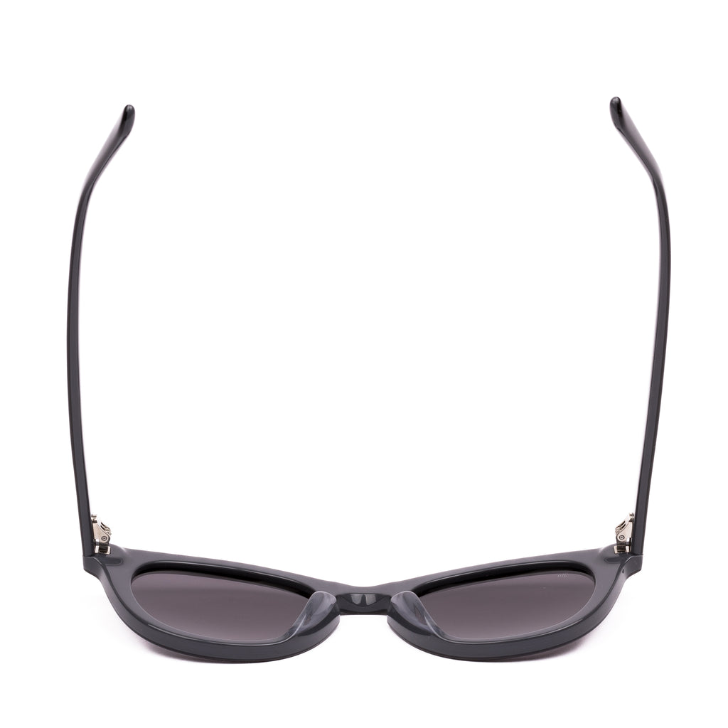 Black cat-eye sunglasses on a white background