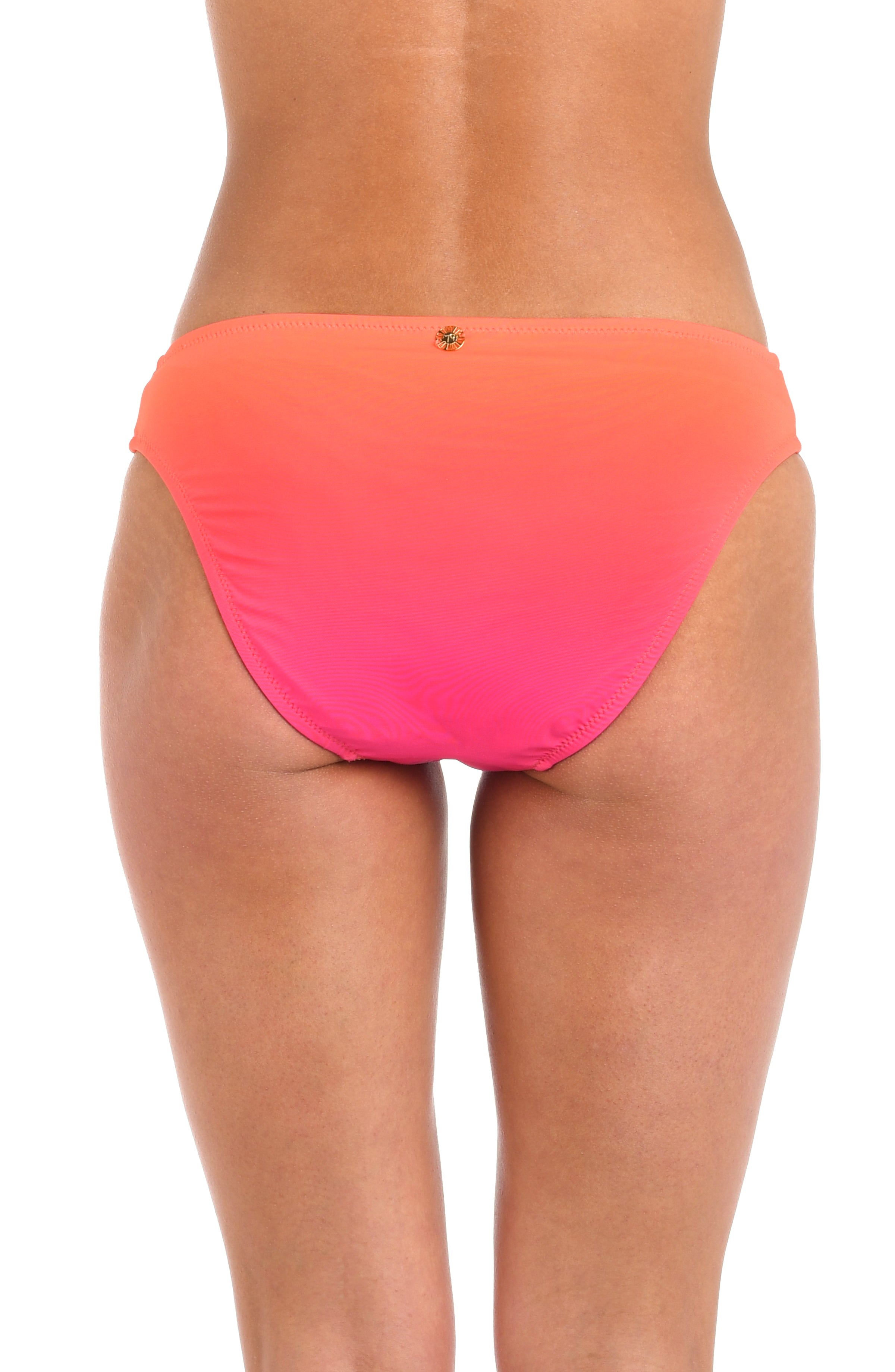 Pink bikini bottom on a white background