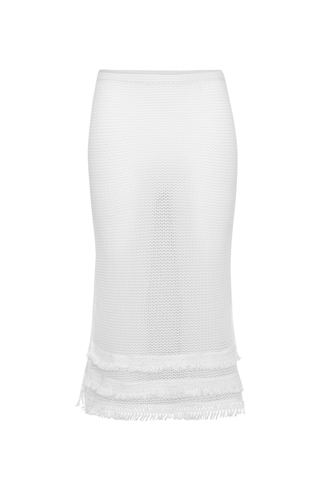 White textured skirt on a white background