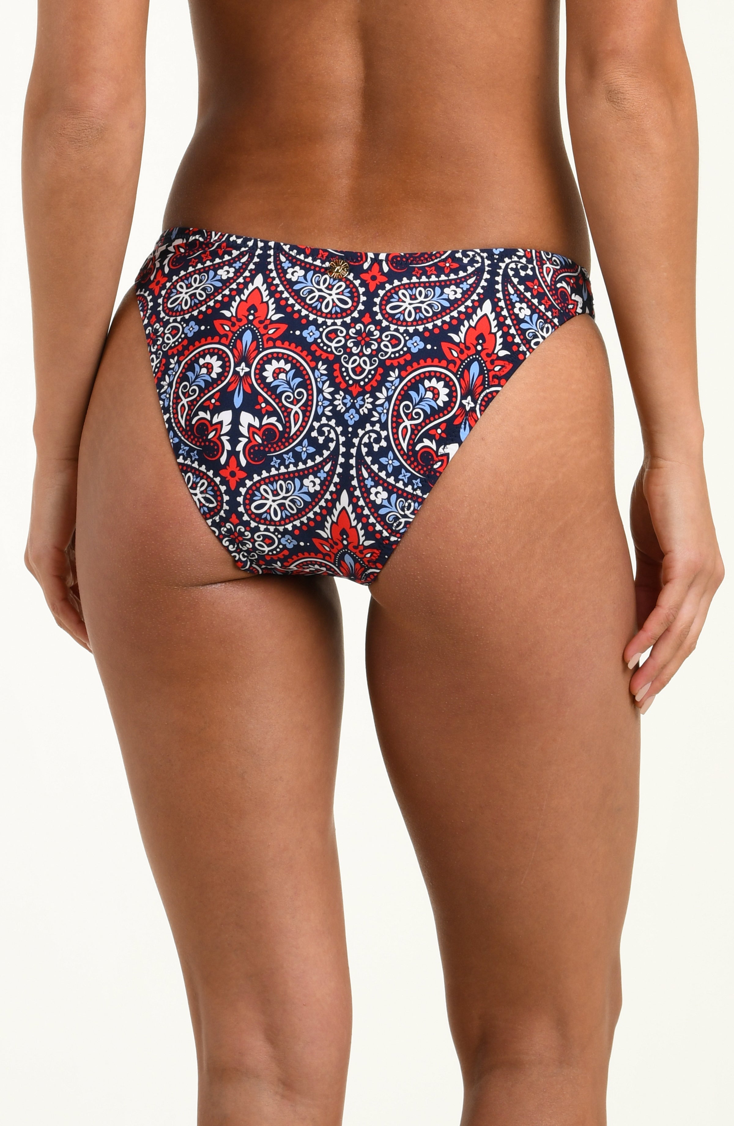 Multicolored bikini bottom on a white background